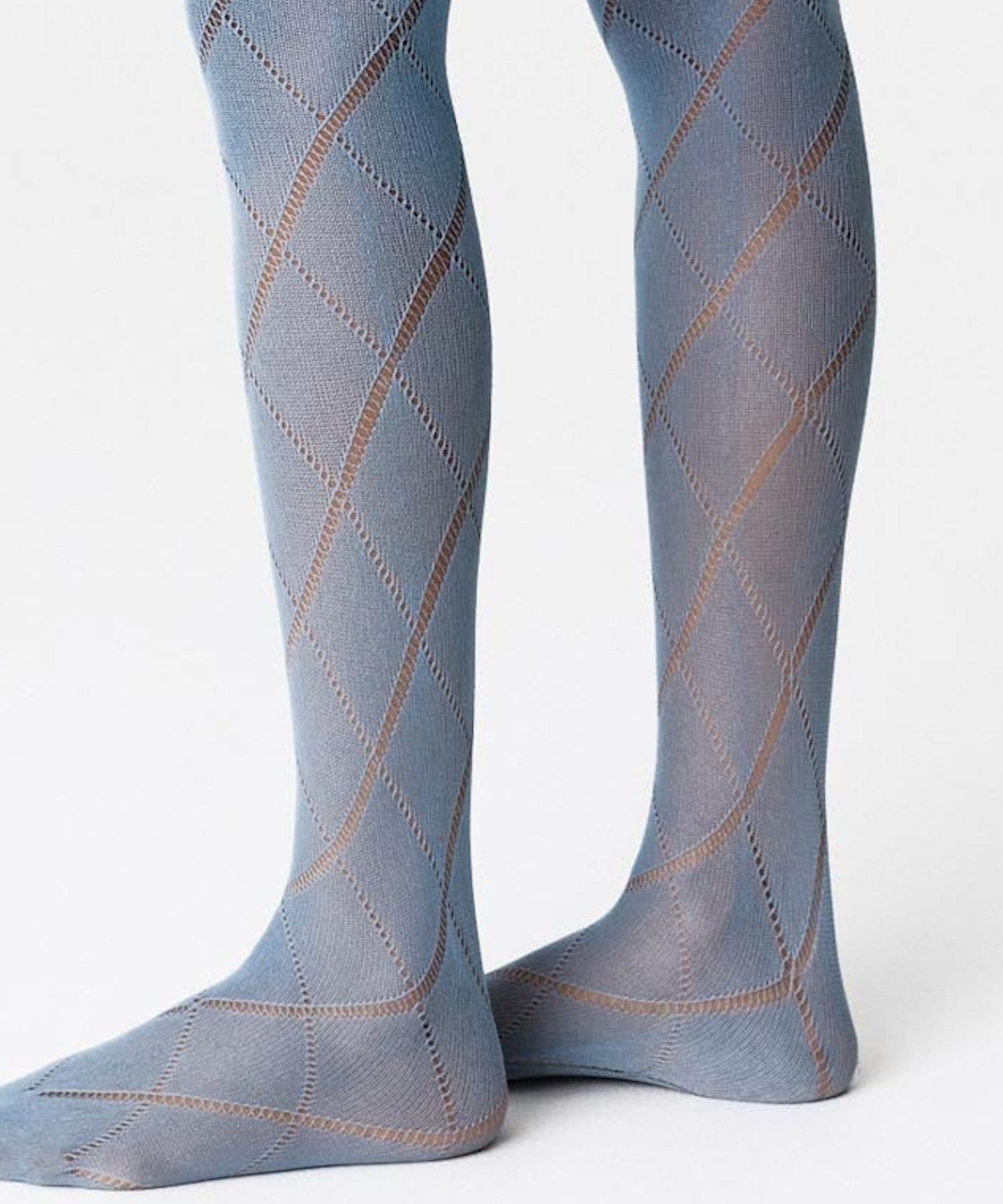 Kitty Romb Pointelle Tights Dusty blue