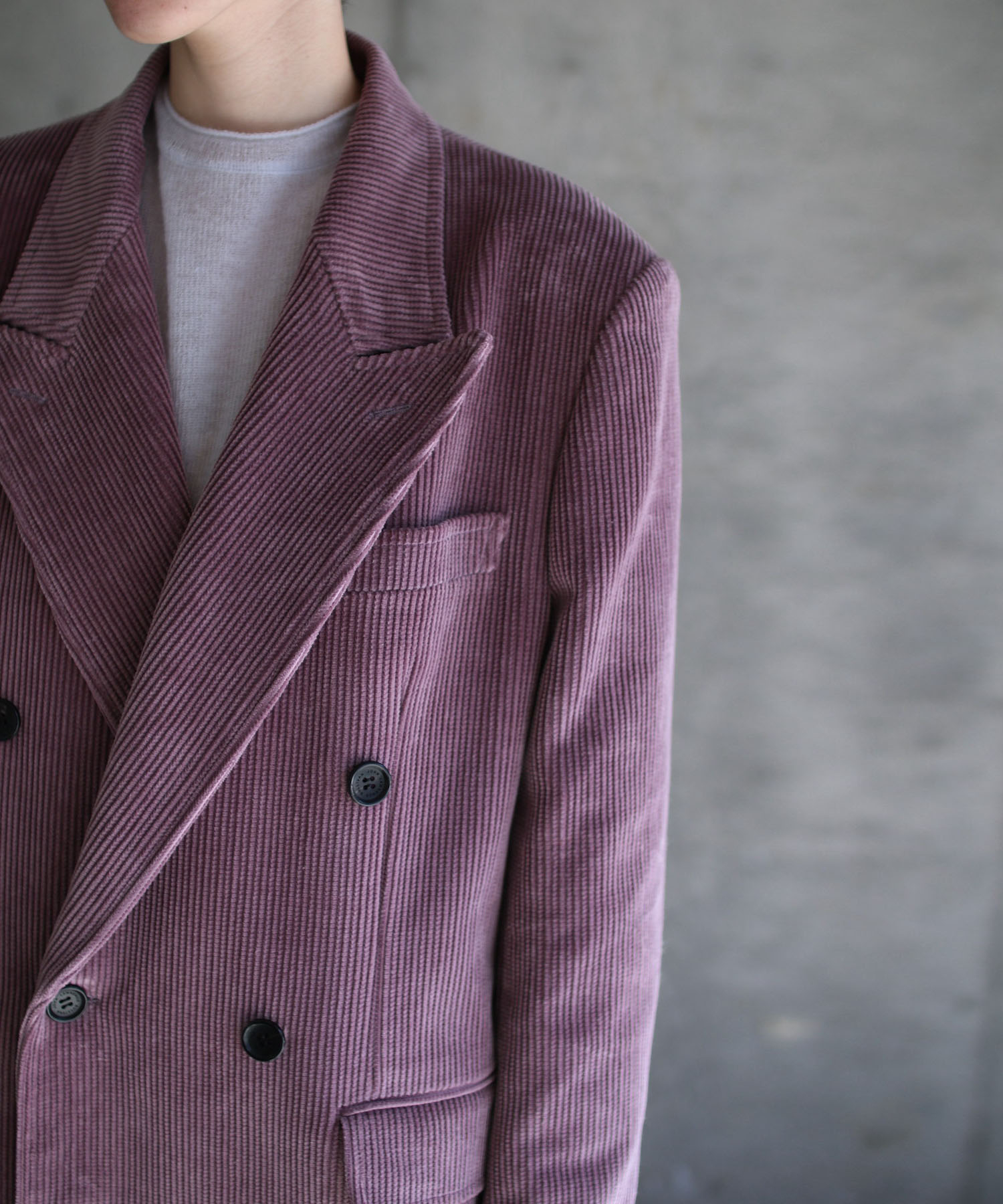 COTTON CORDUROY DOUBLE BREASTED COAT | k3 online store