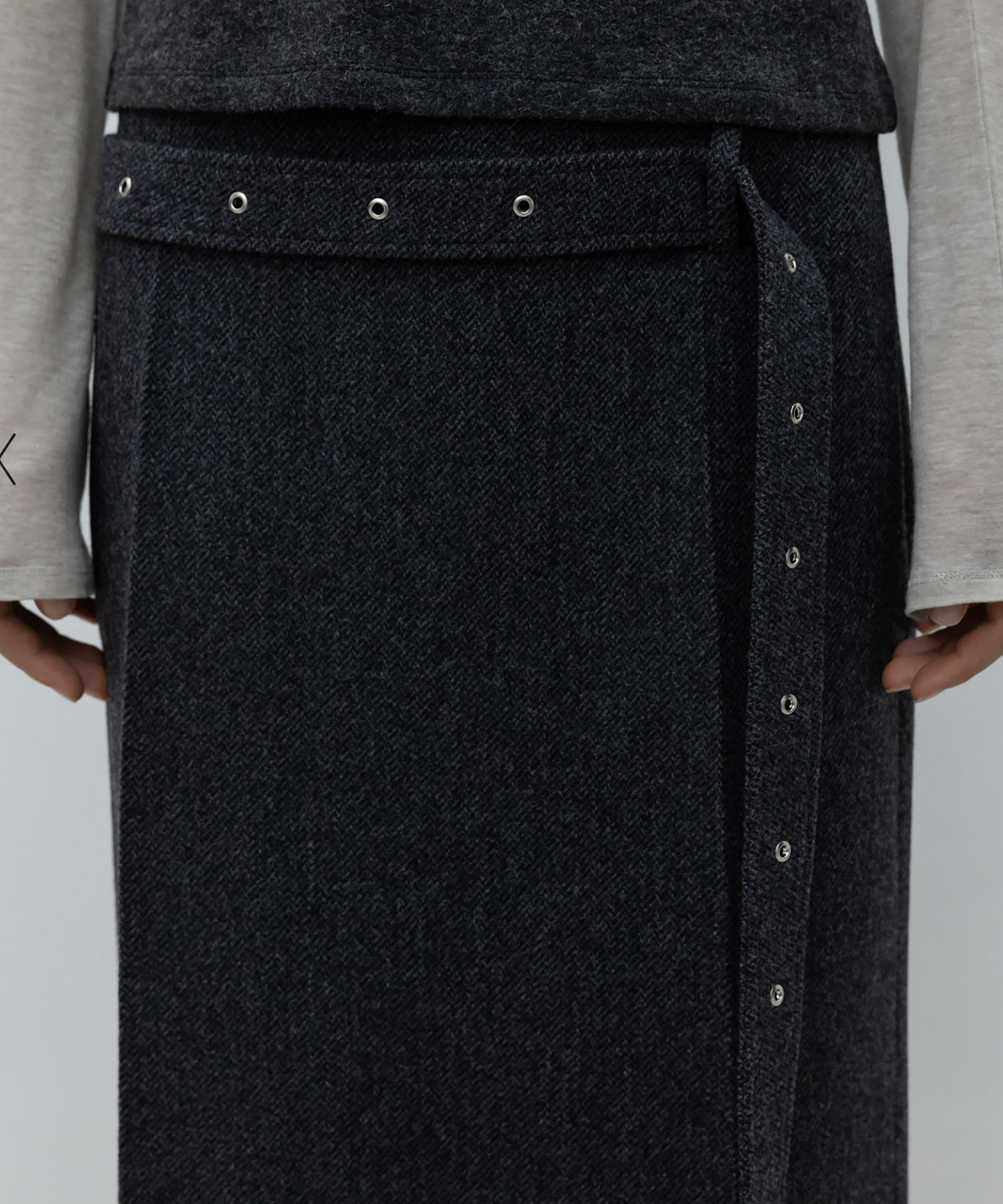 Belted Maxi Wool Skirt