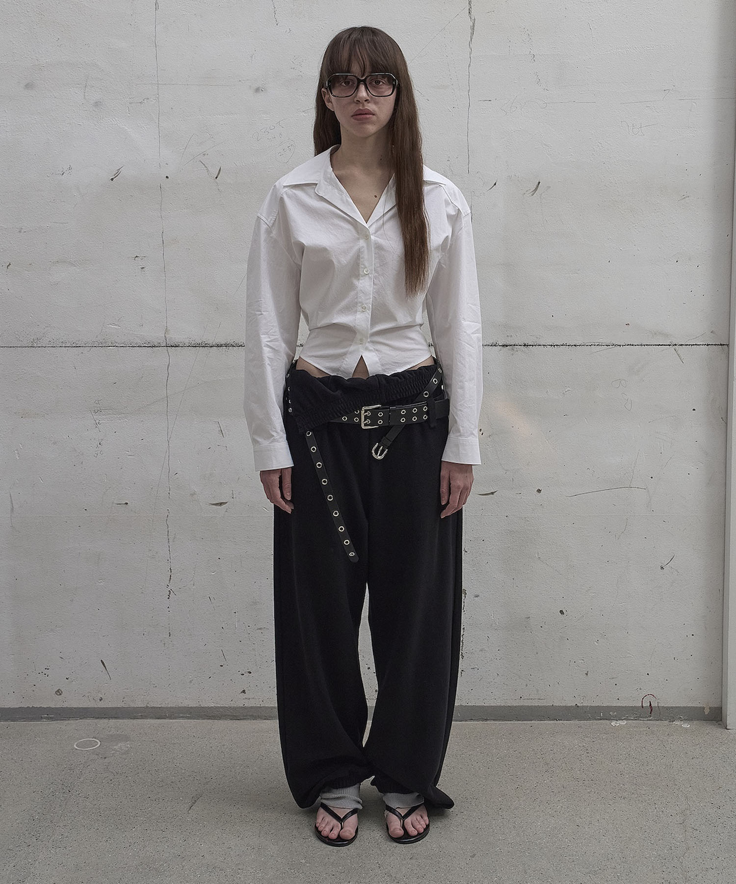 DOUBLE EYELET LEATHER BELT