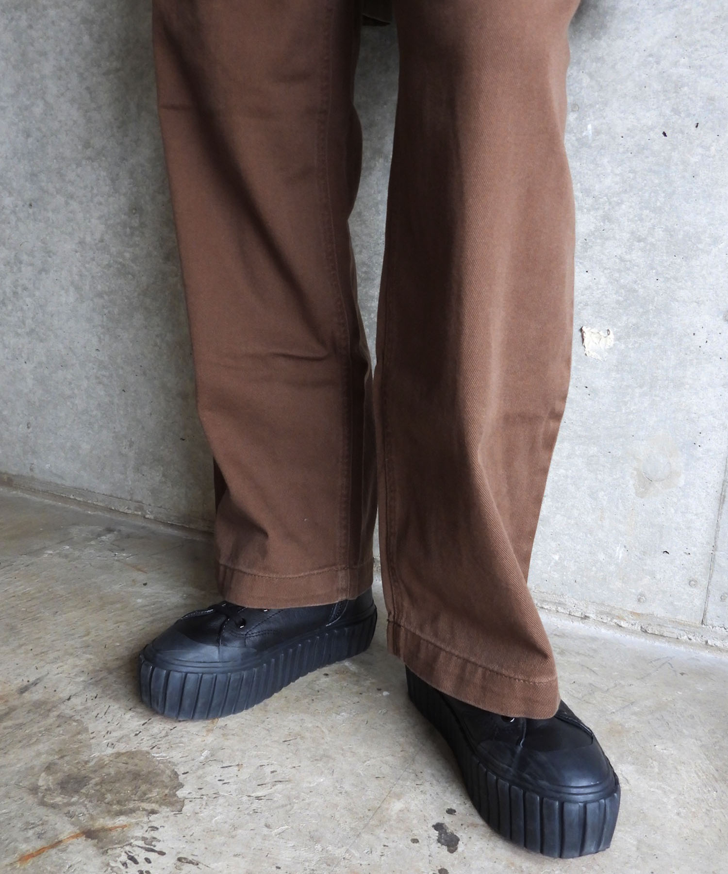 FRAYED PANEL WIDE PANTS