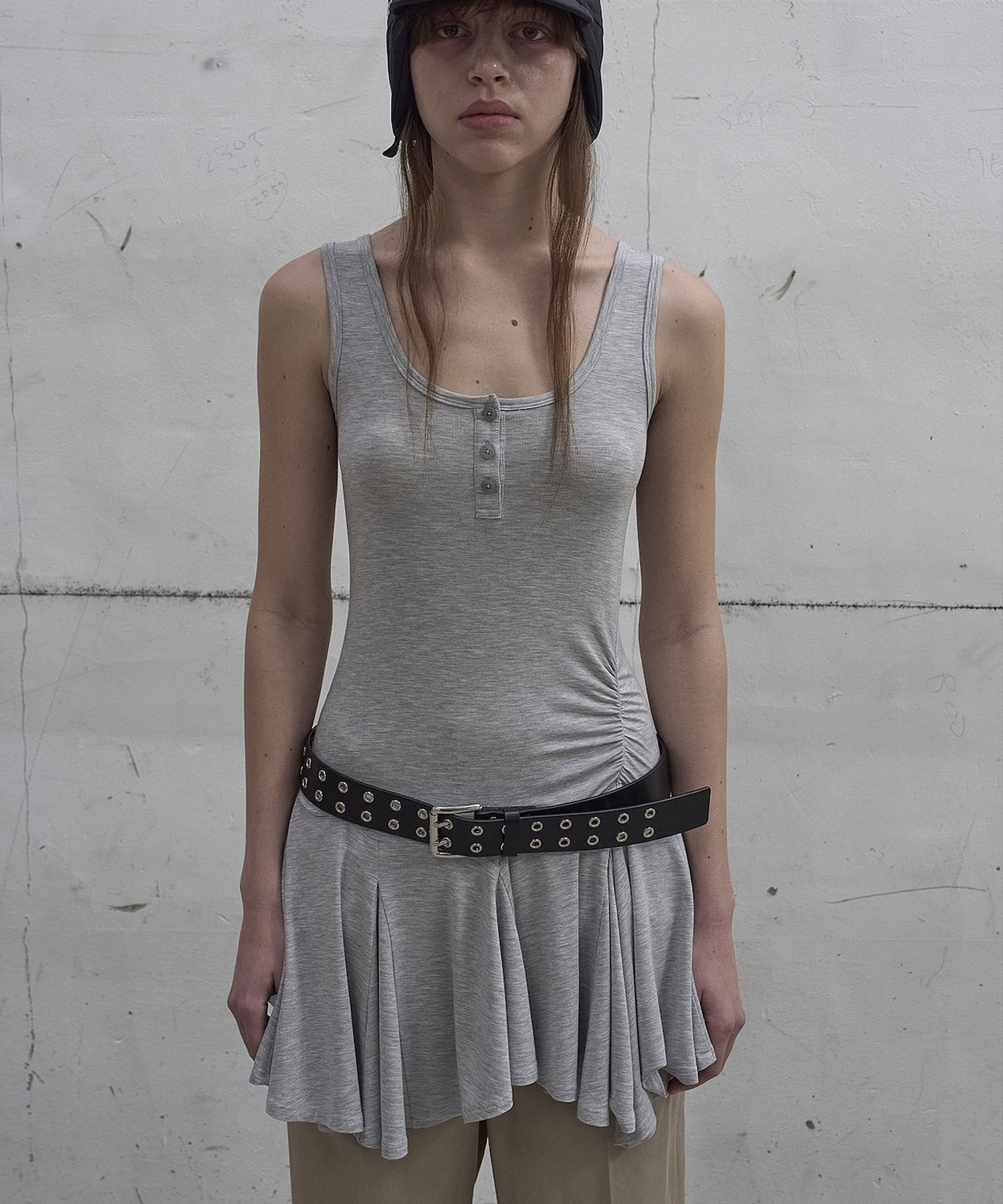 DOUBLE EYELET LEATHER BELT