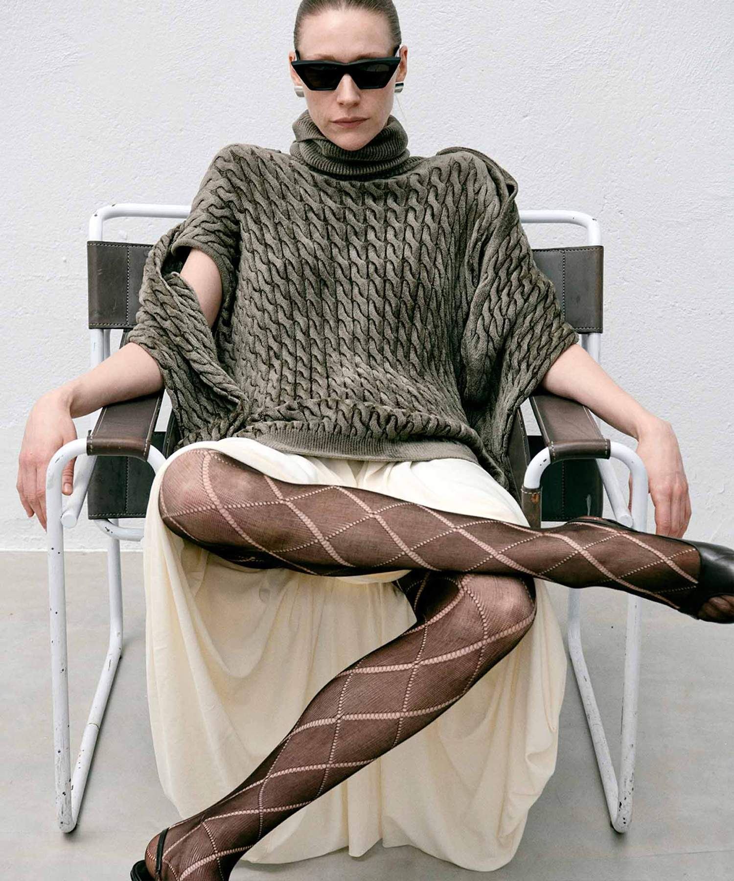 Kitty Romb Pointelle Tights Espresso