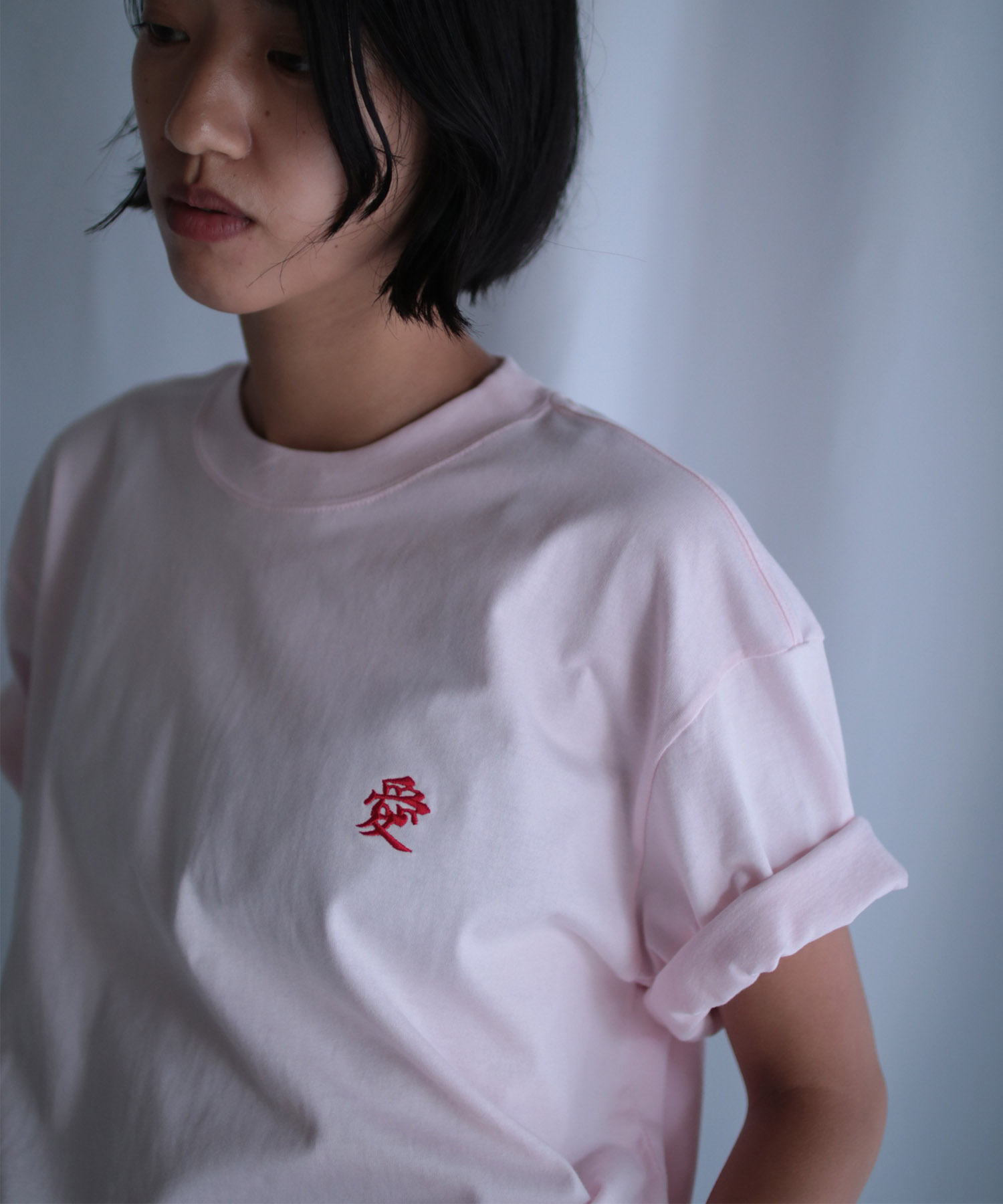 LOVE AND LIE EMBROIDERY H/S TEE【PINK】