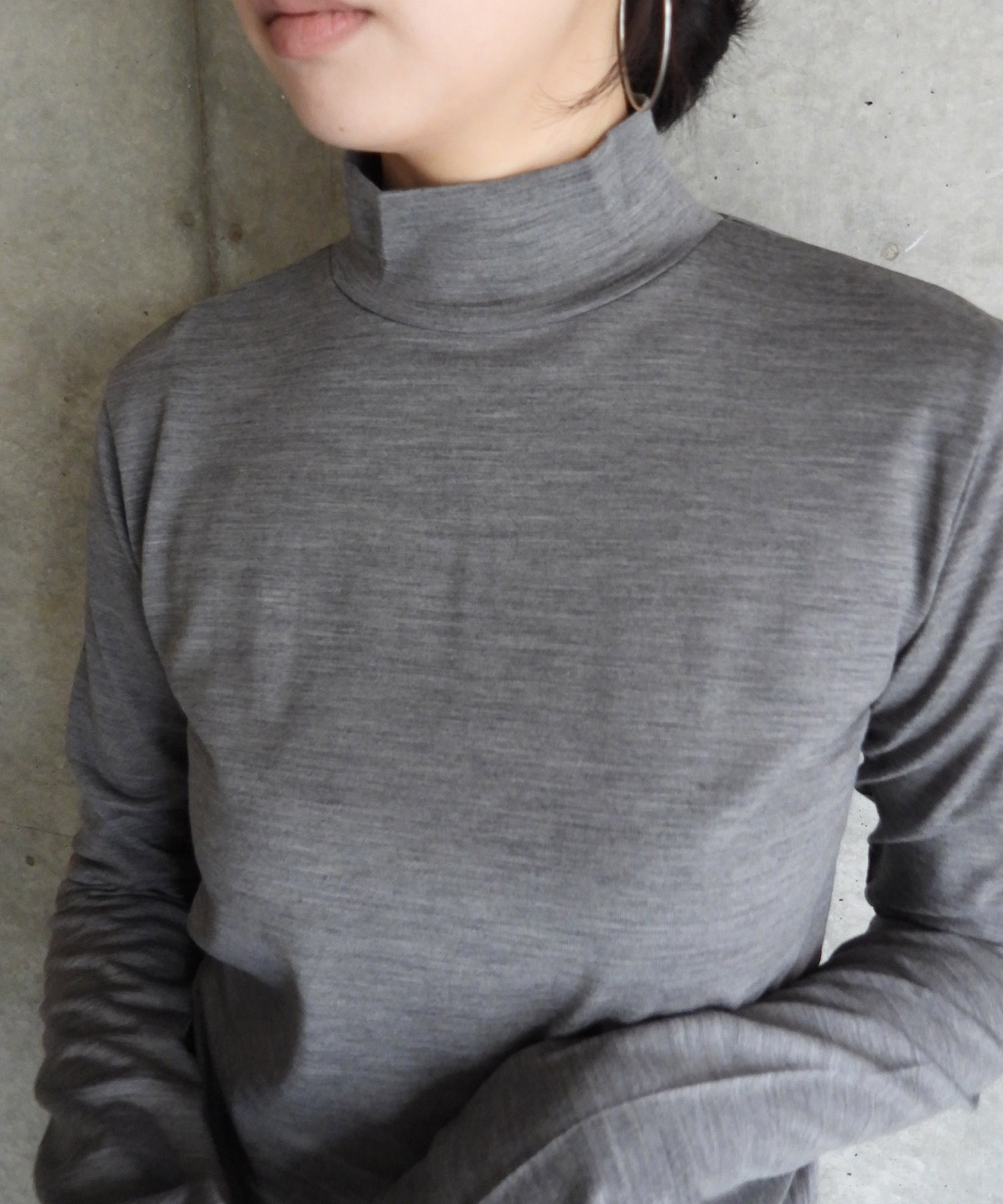 Wool jersey High Neck Top
