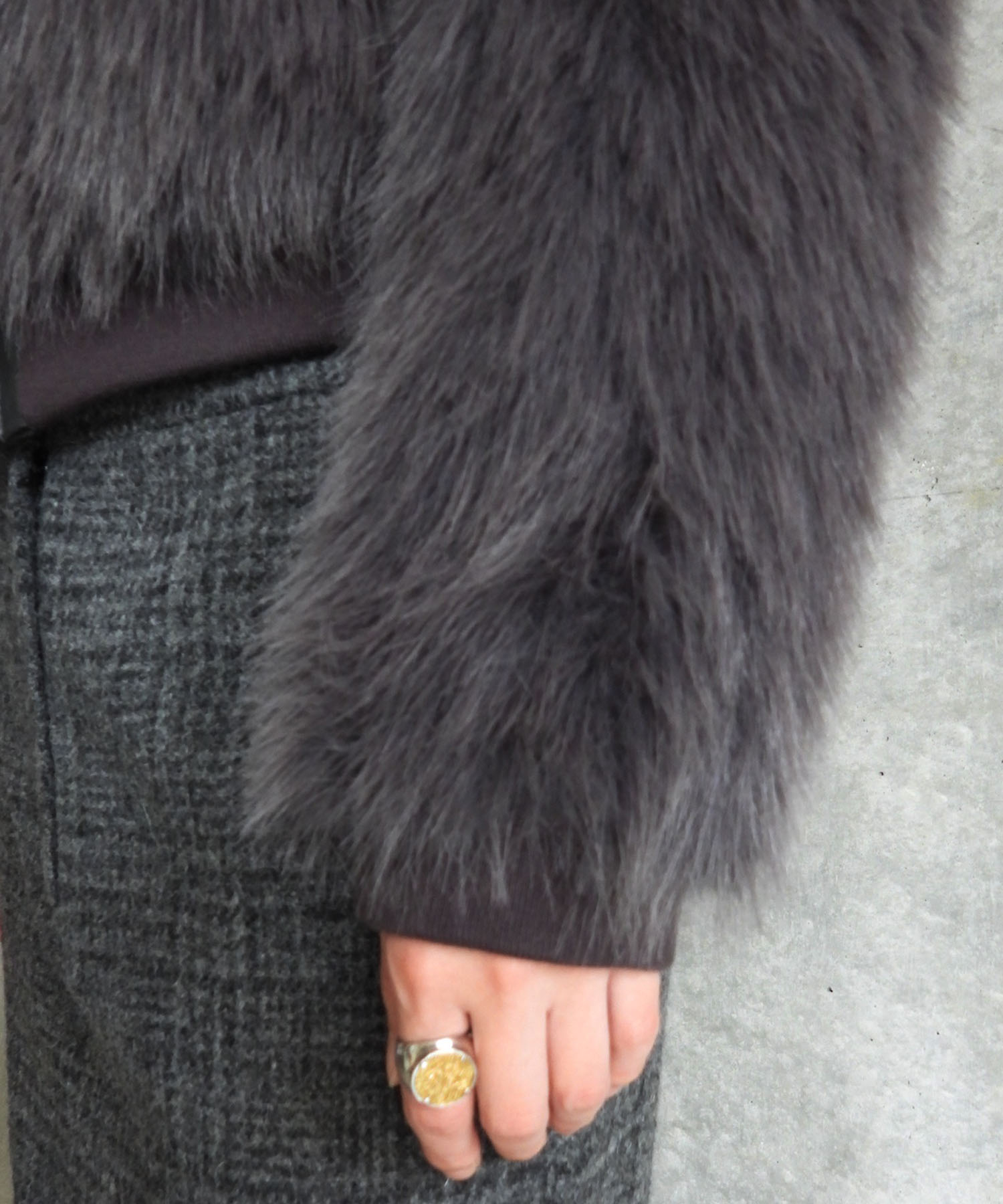 NEW FUR ZIP-UP JACKET