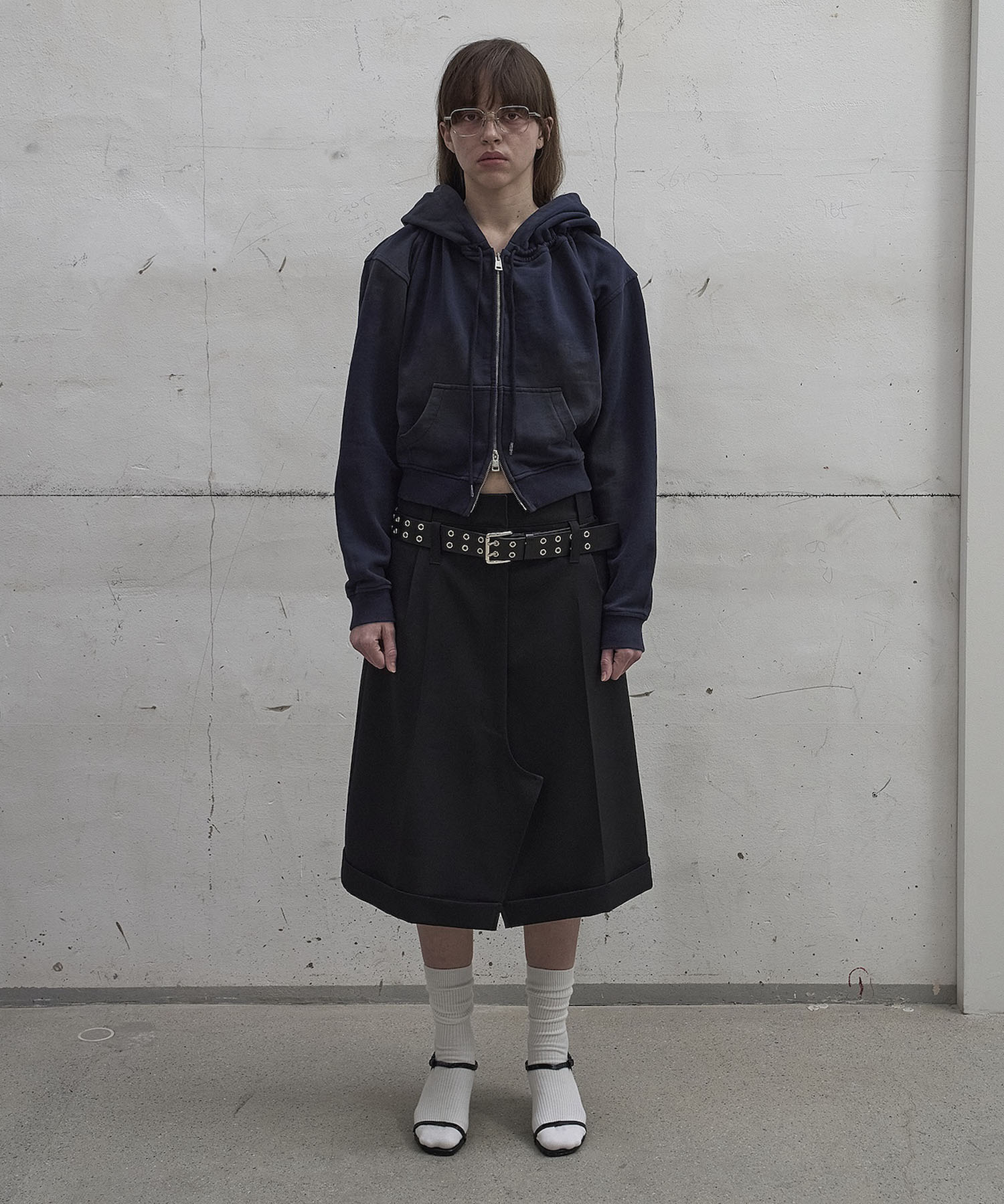 DOUBLE EYELET LEATHER BELT