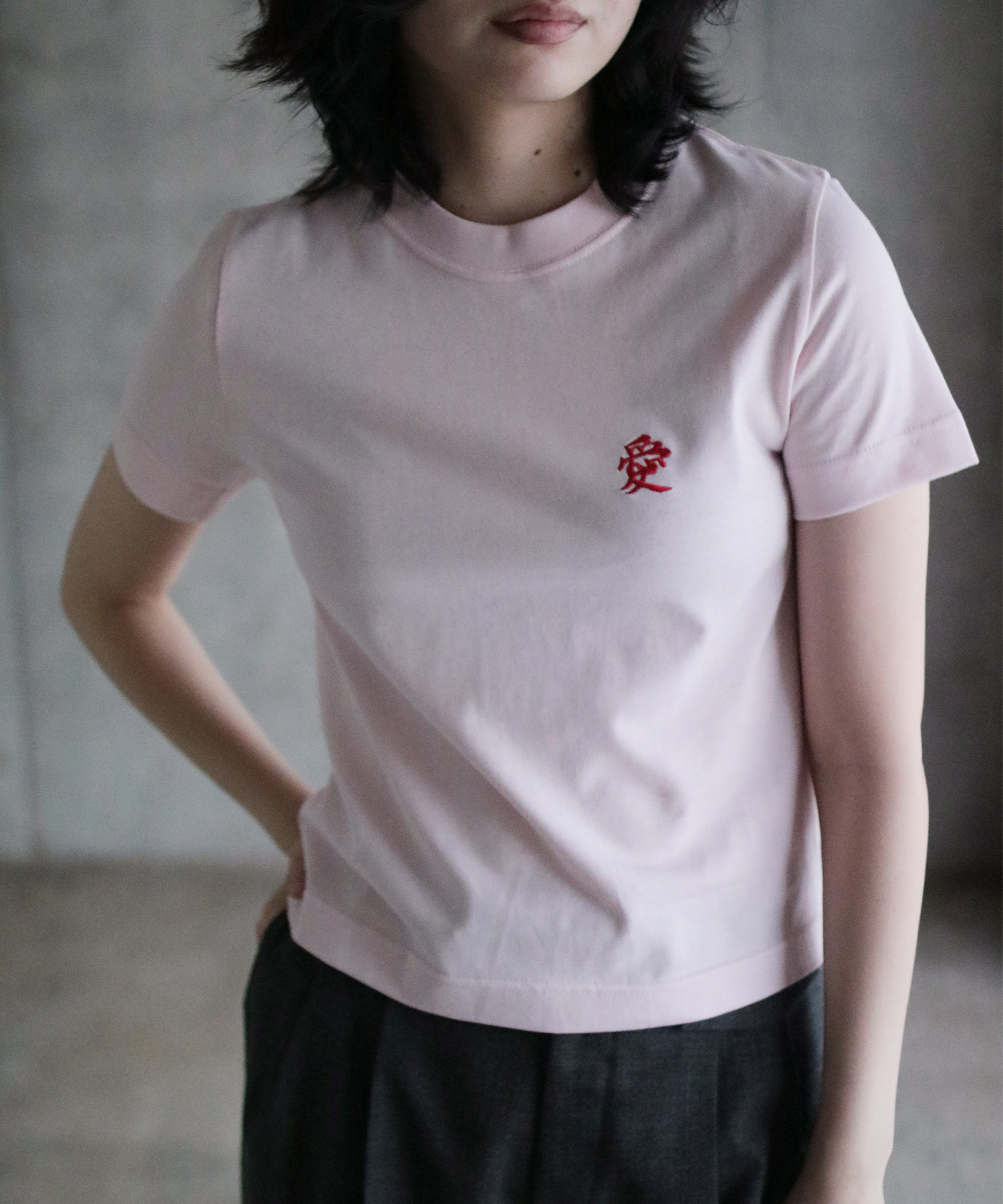 LOVE AND LIE EMBROIDERY H/S TEE【PINK】