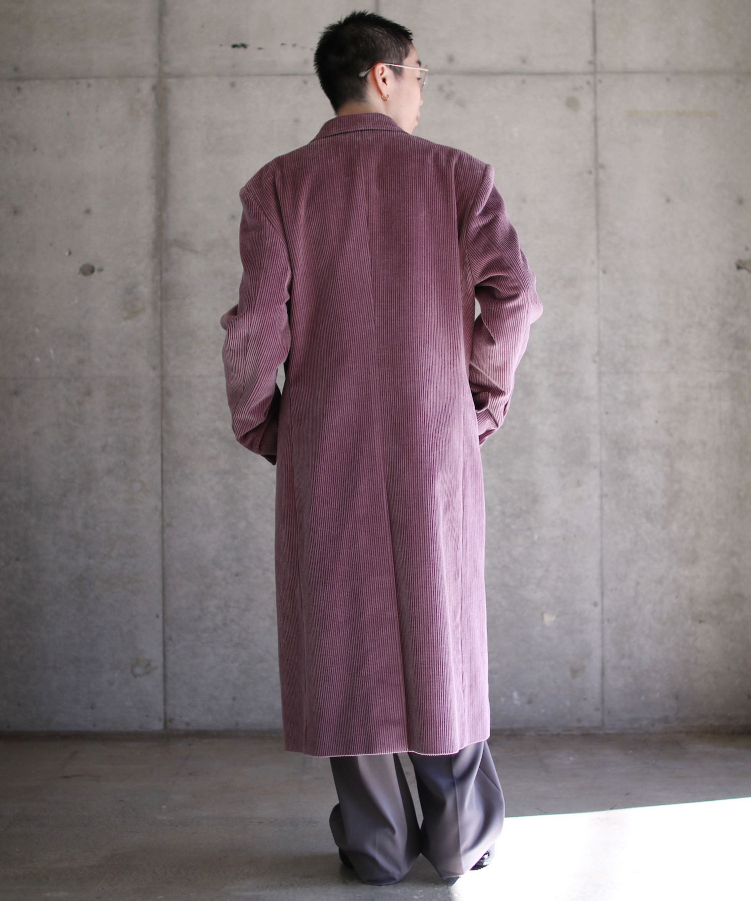 COTTON CORDUROY DOUBLE BREASTED COAT | k3 online store