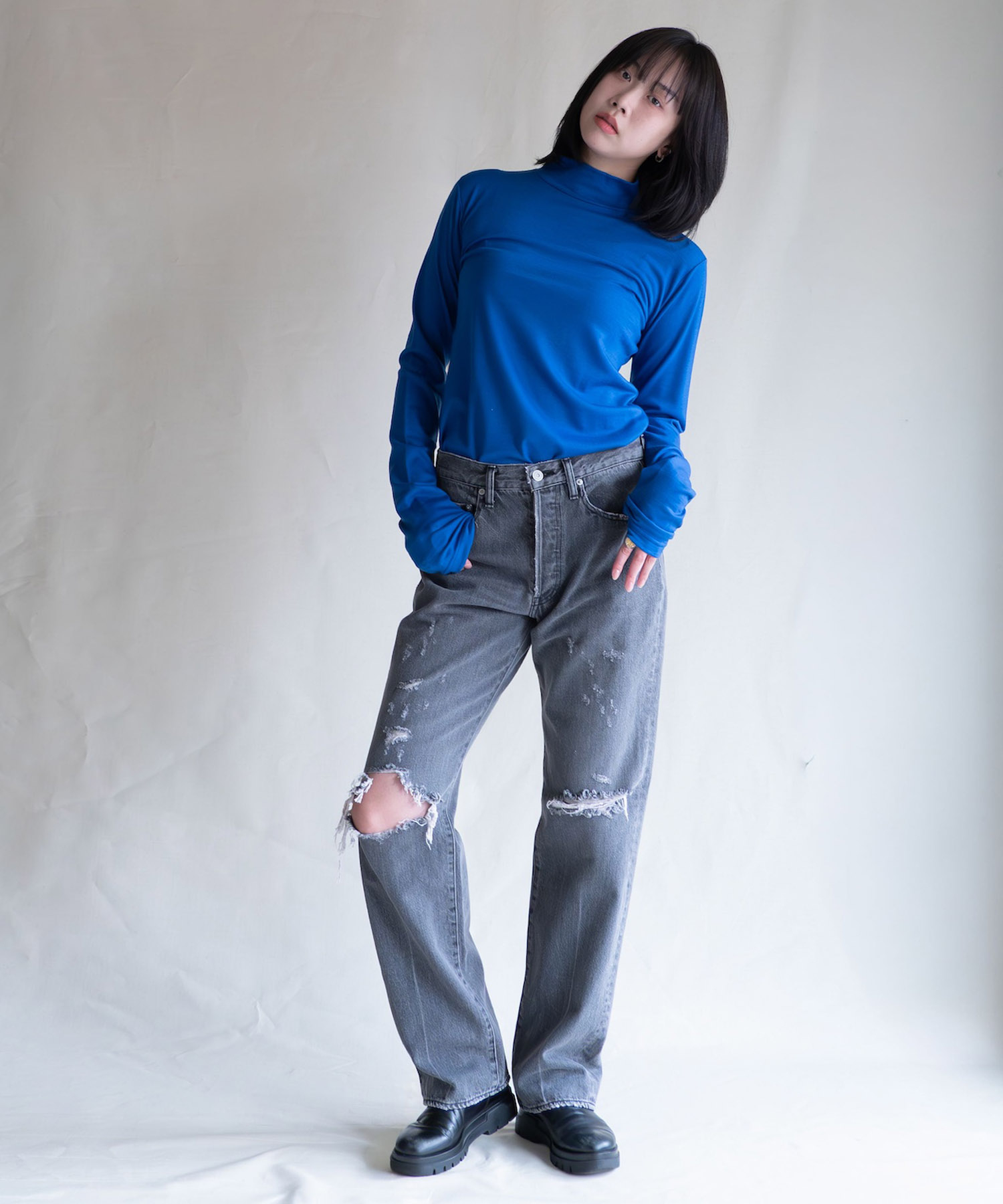 Wool jersey High Neck Top