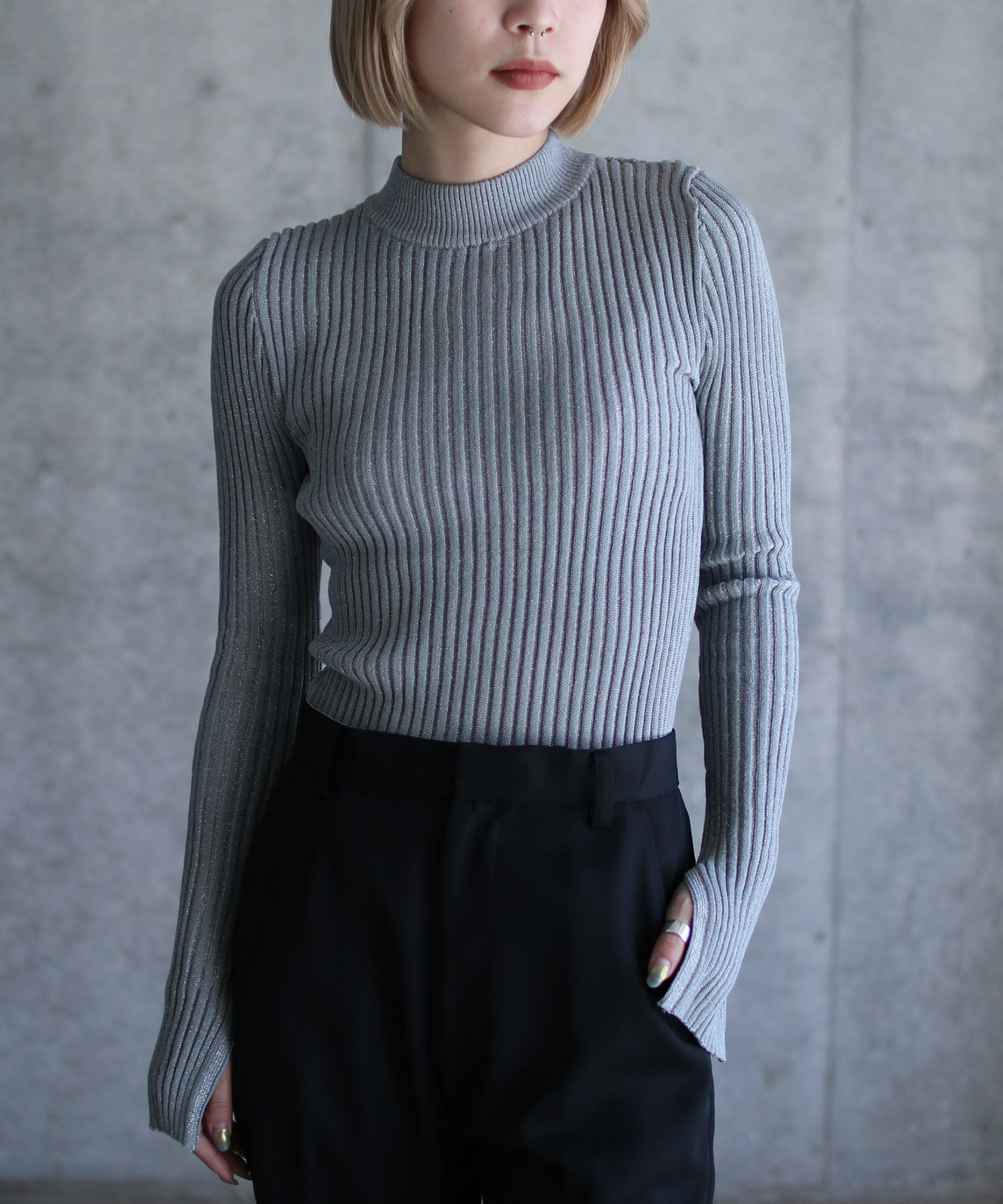 Knitted lurex top