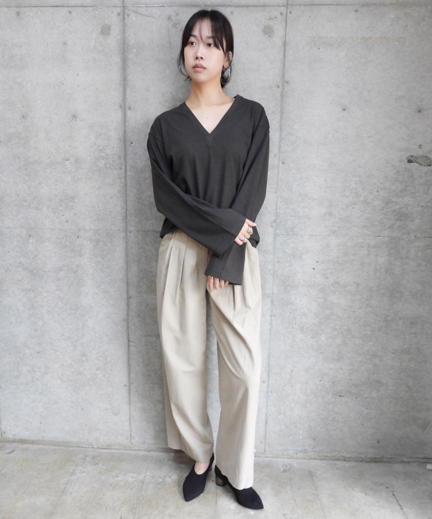 V-neck Long Sleeve Tee