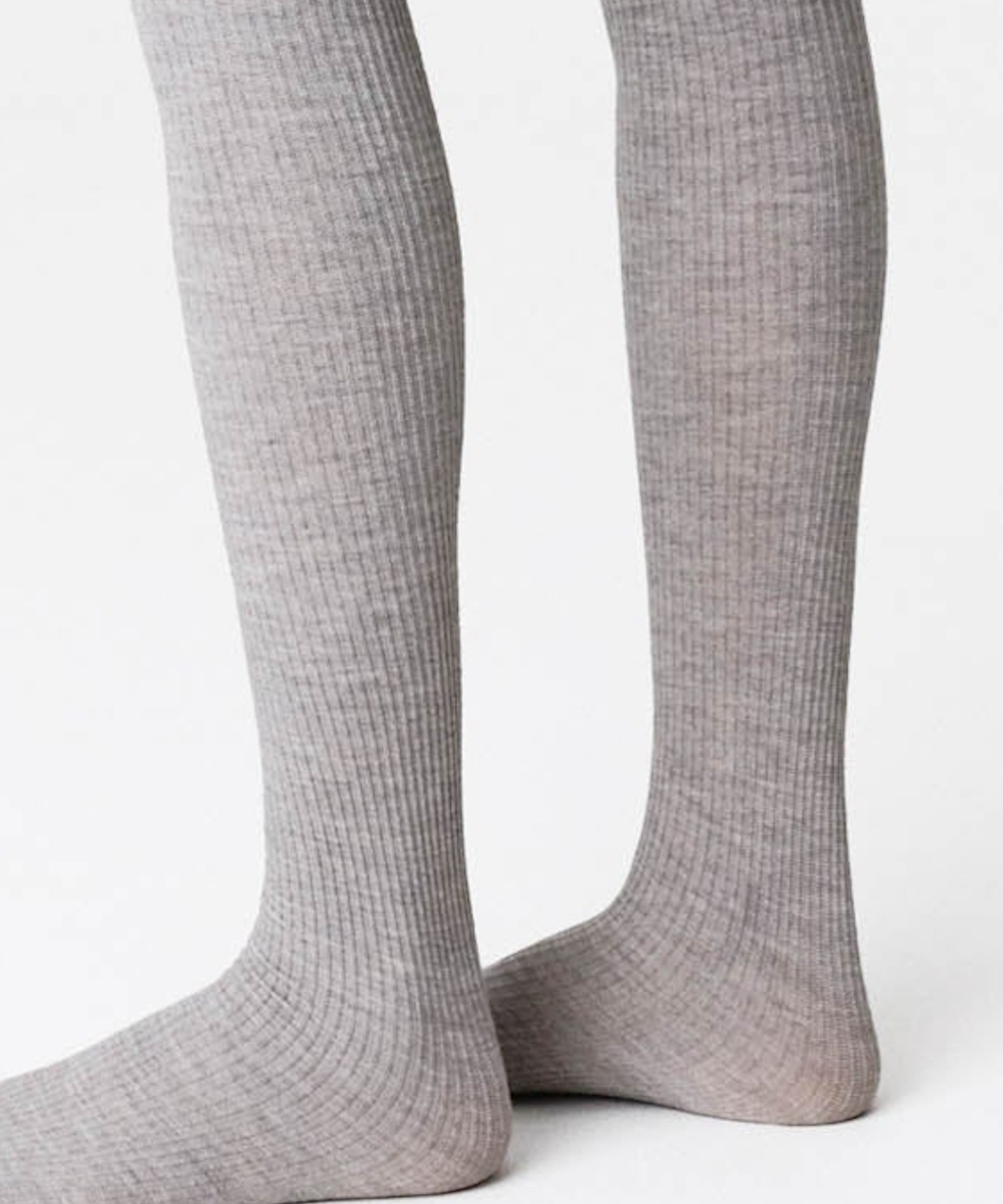 Diana Rib Wool Tights Beige Melange