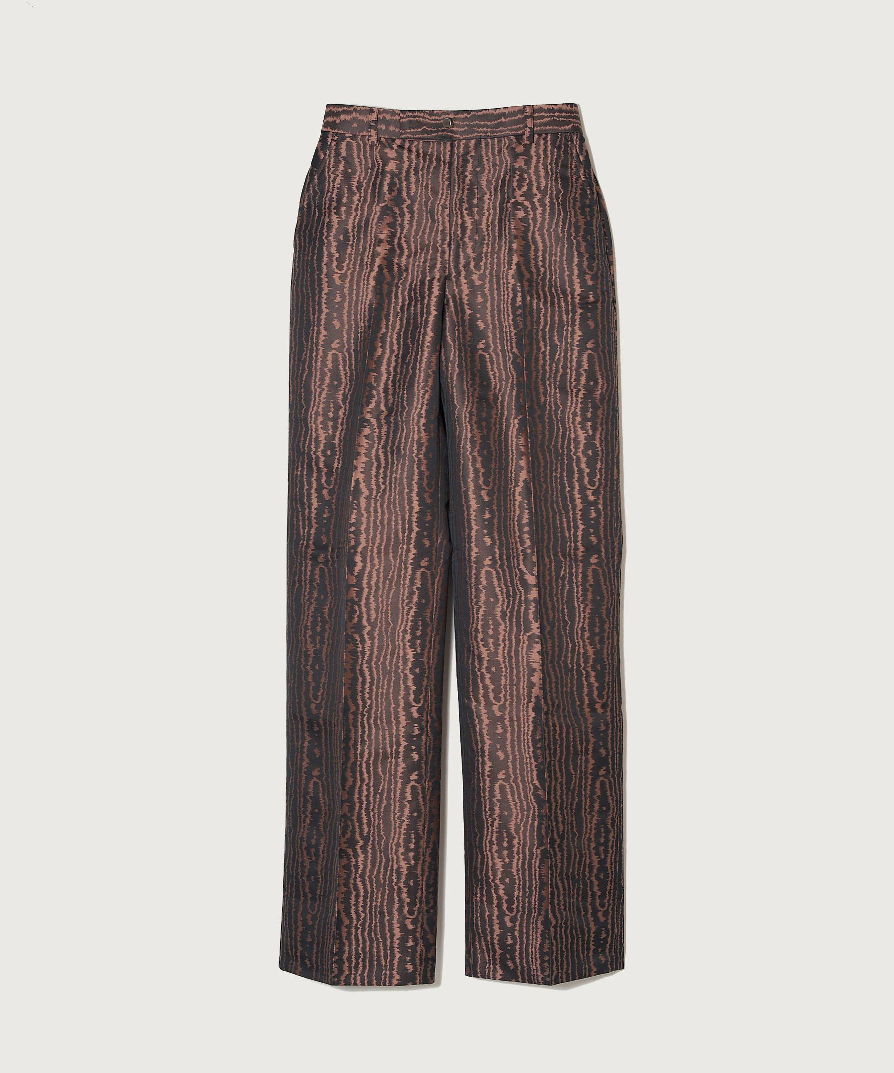 MOIRE JACQUARD STRAIGHT TROUSERS