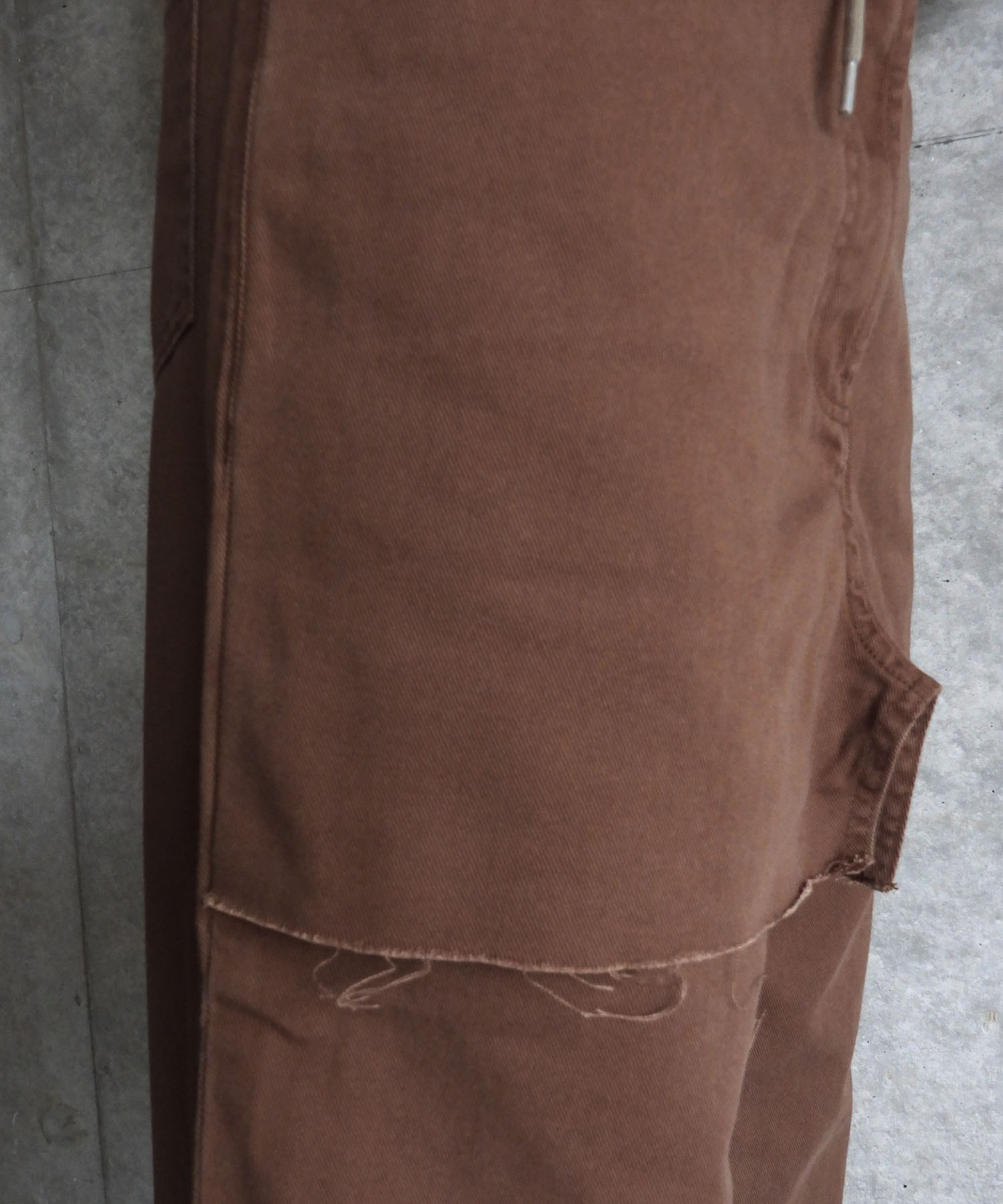 FRAYED PANEL WIDE PANTS