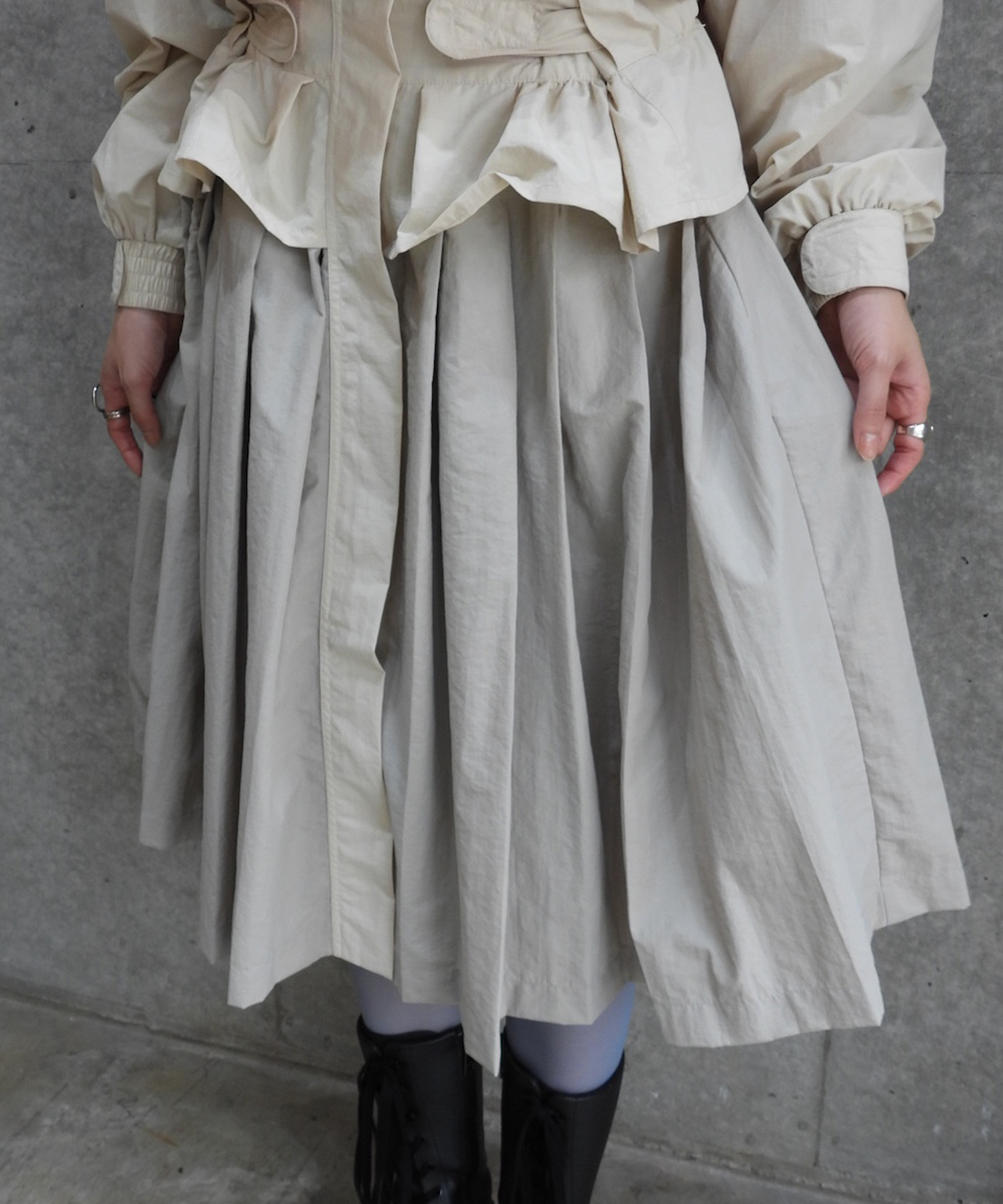 BEIGE WINDBREAKER DRESS
