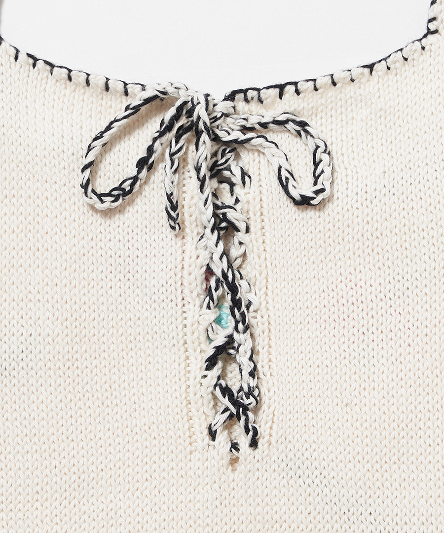 Hand embroidered Knitting Mini Dress