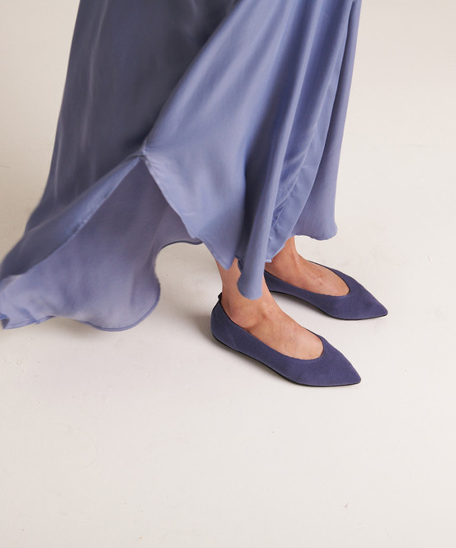 KNIT FLATS POINT Solid Dusty Blue