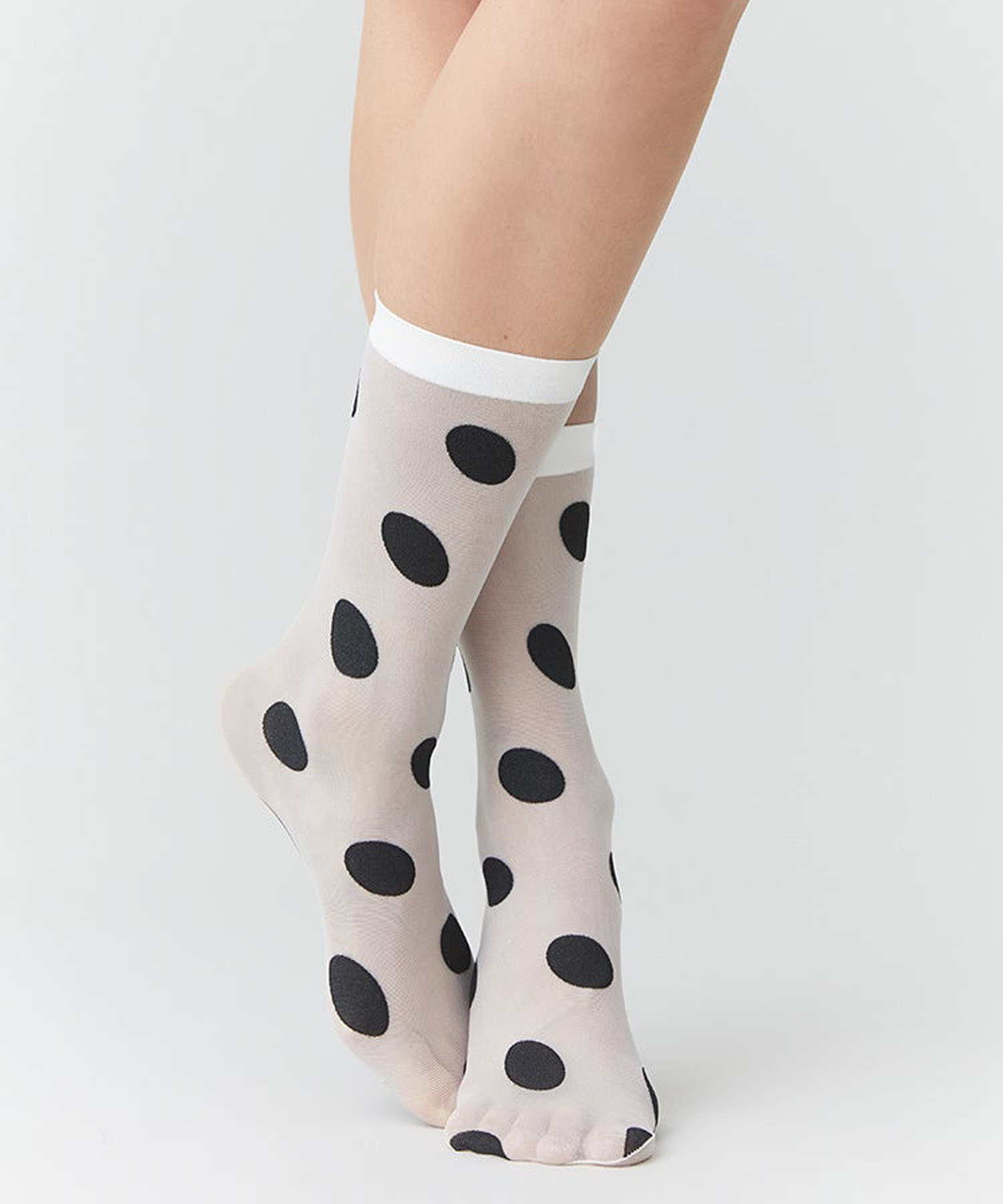 Eli Big dots socks IVORY/BLACK
