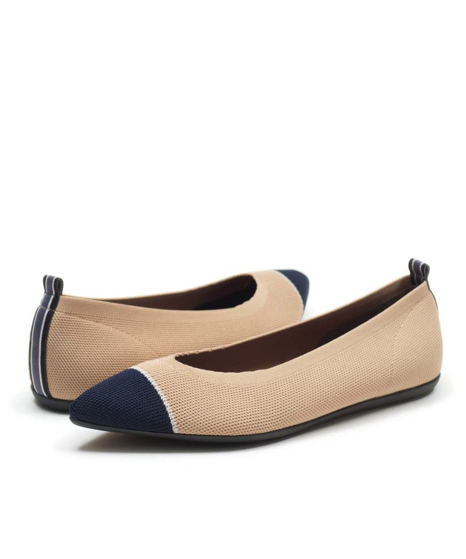 KNIT FLATS POINT New Twotone Camel Beige