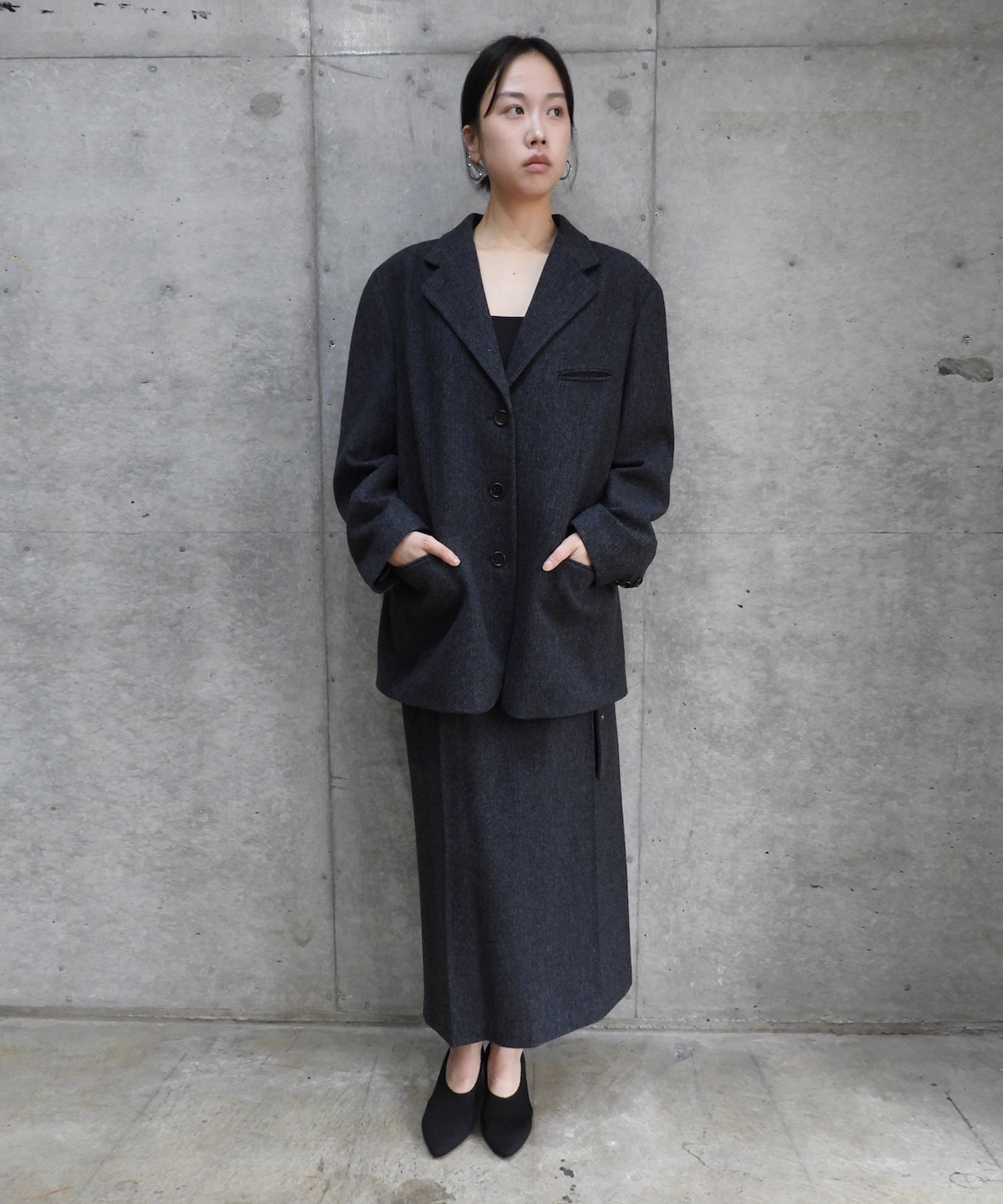 Belted Maxi Wool Skirt
