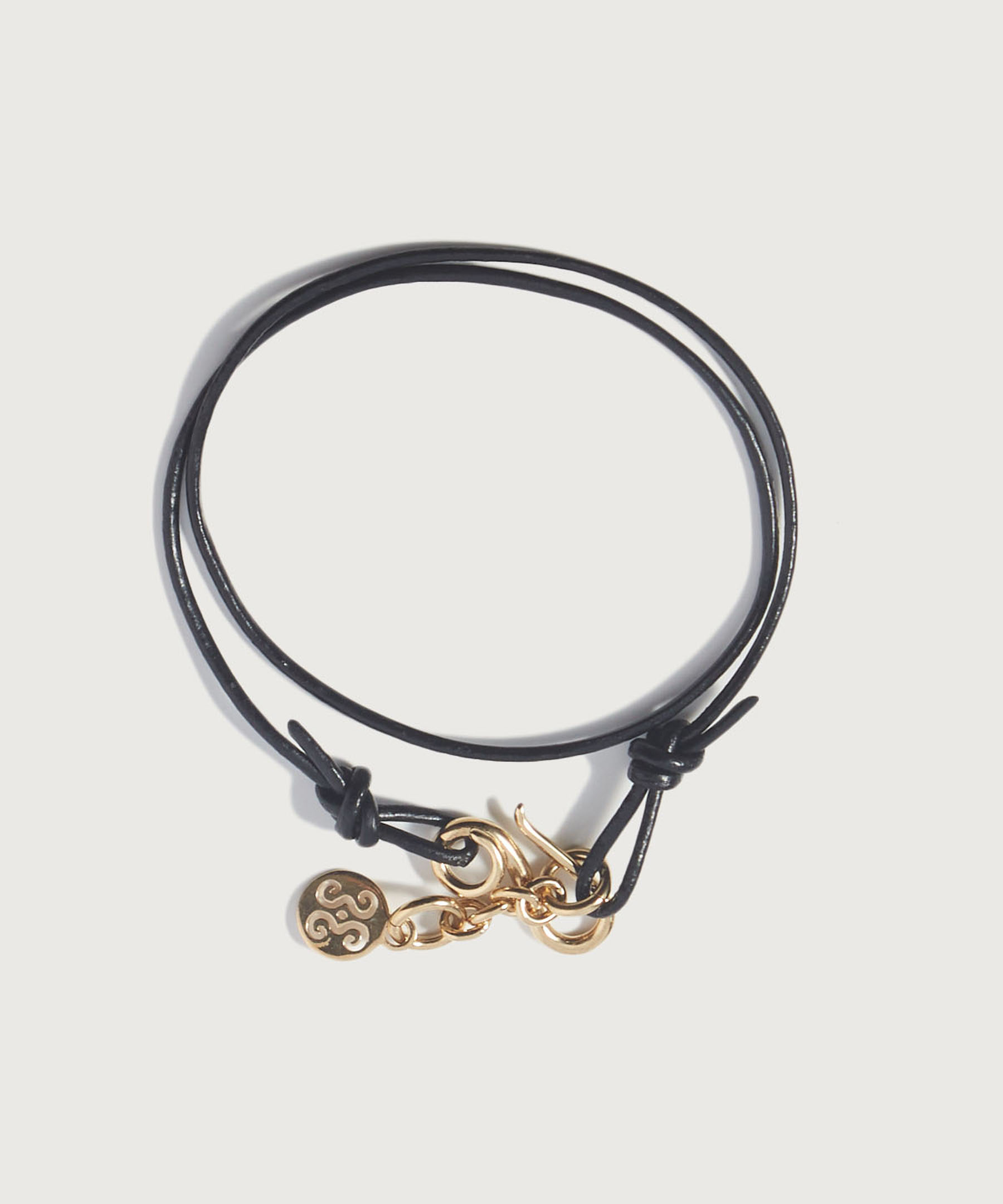 GOLD LEATHER CORD CHOKER