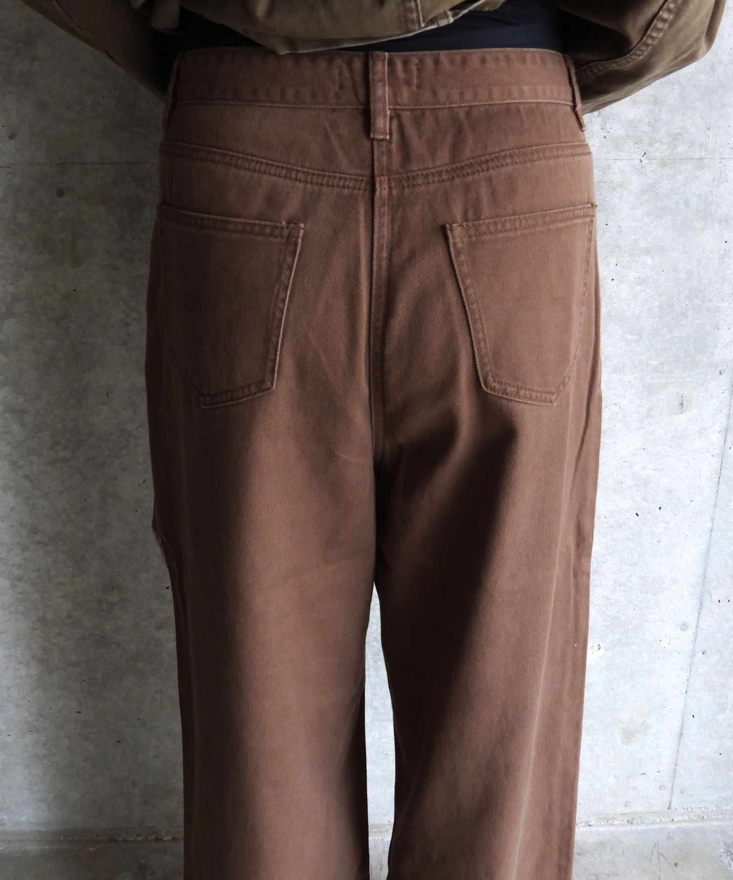 FRAYED PANEL WIDE PANTS
