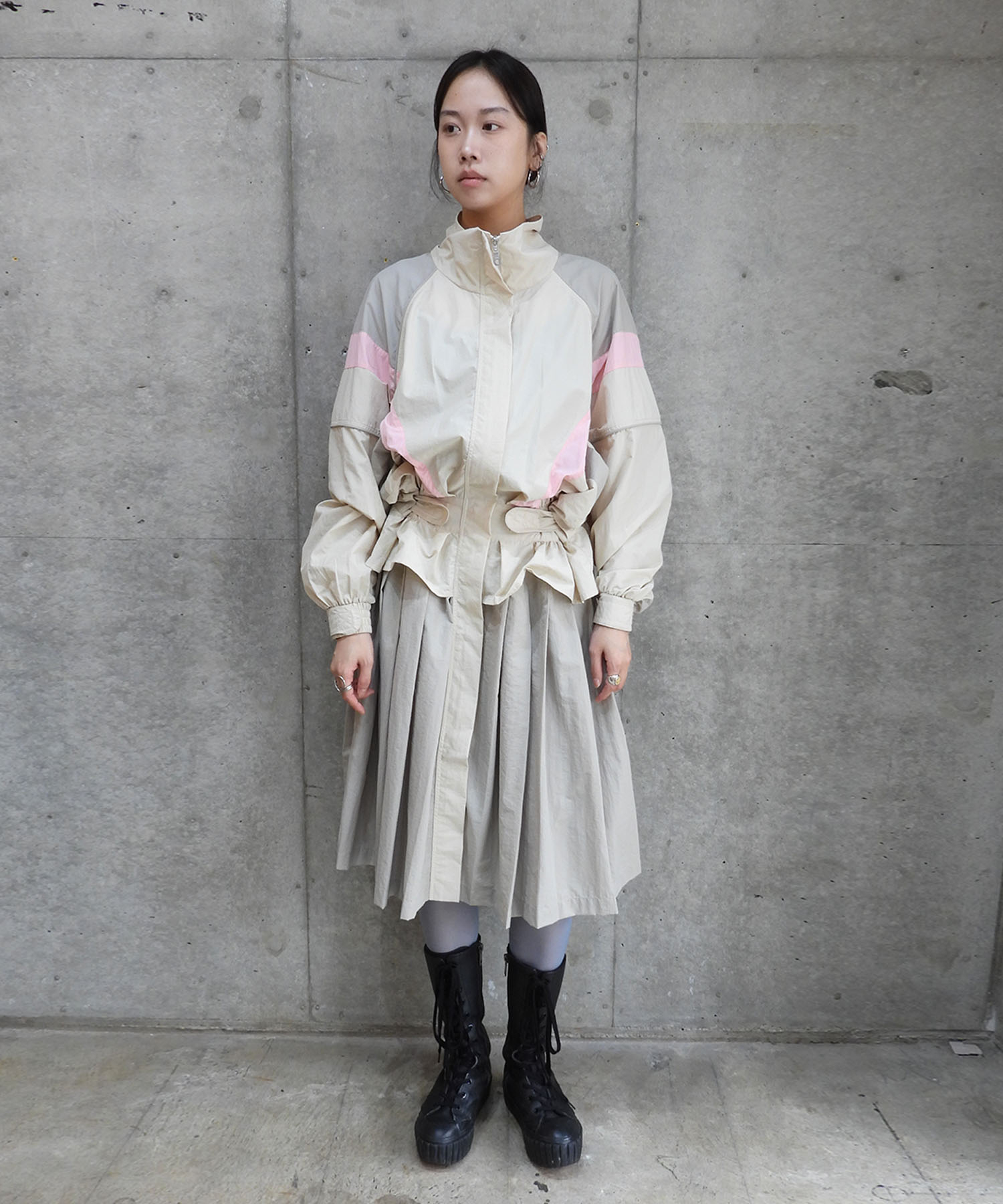 BEIGE WINDBREAKER DRESS