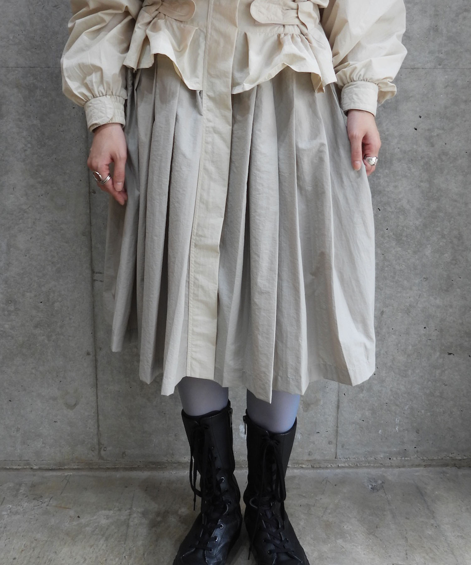 BEIGE WINDBREAKER DRESS