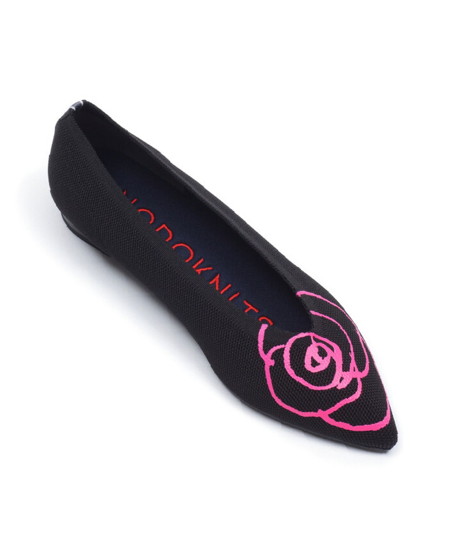 LOW HEEL POINT ROSE BLACK AND PINK