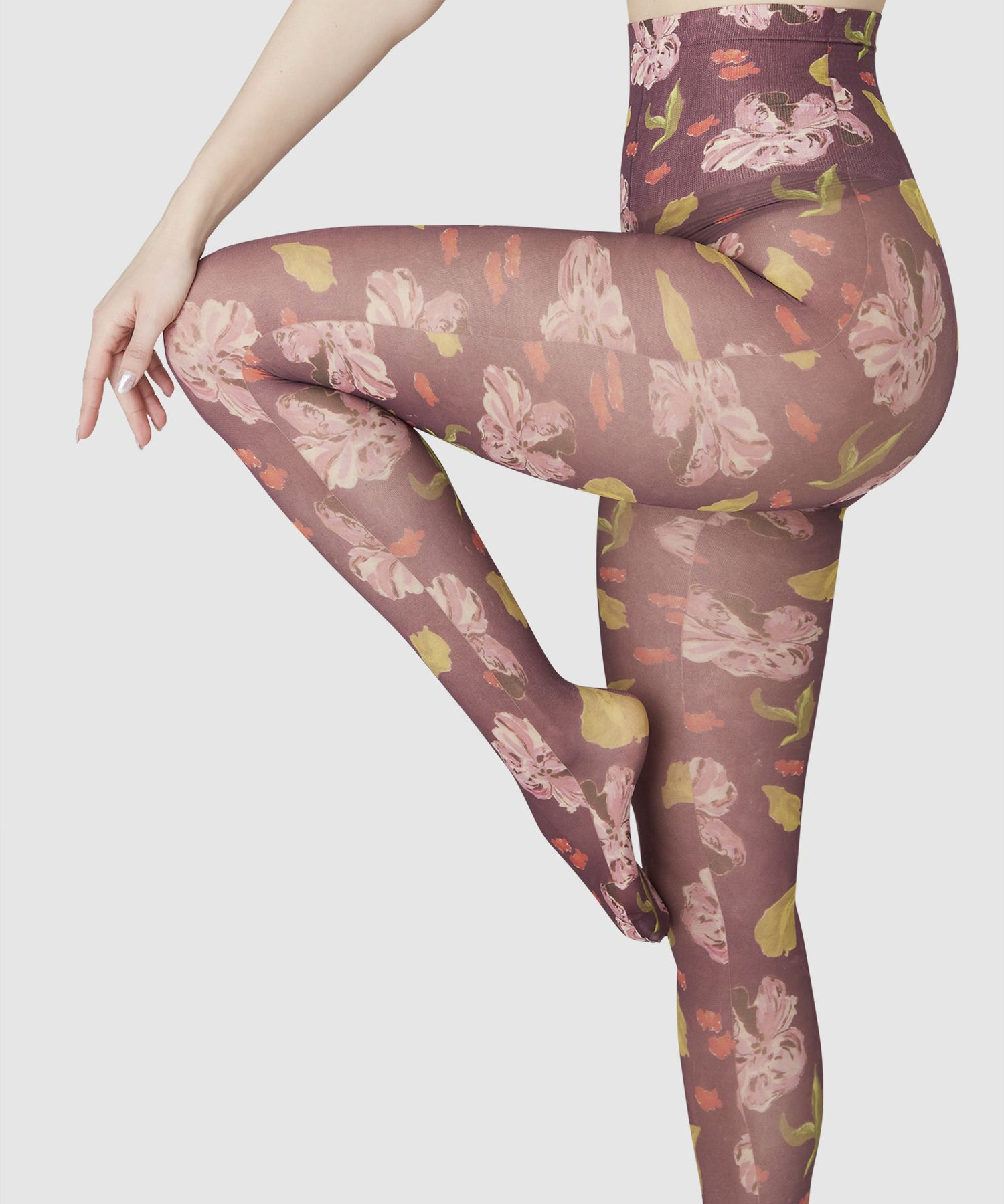 Helen Bullock Printed Tights Red Maroon