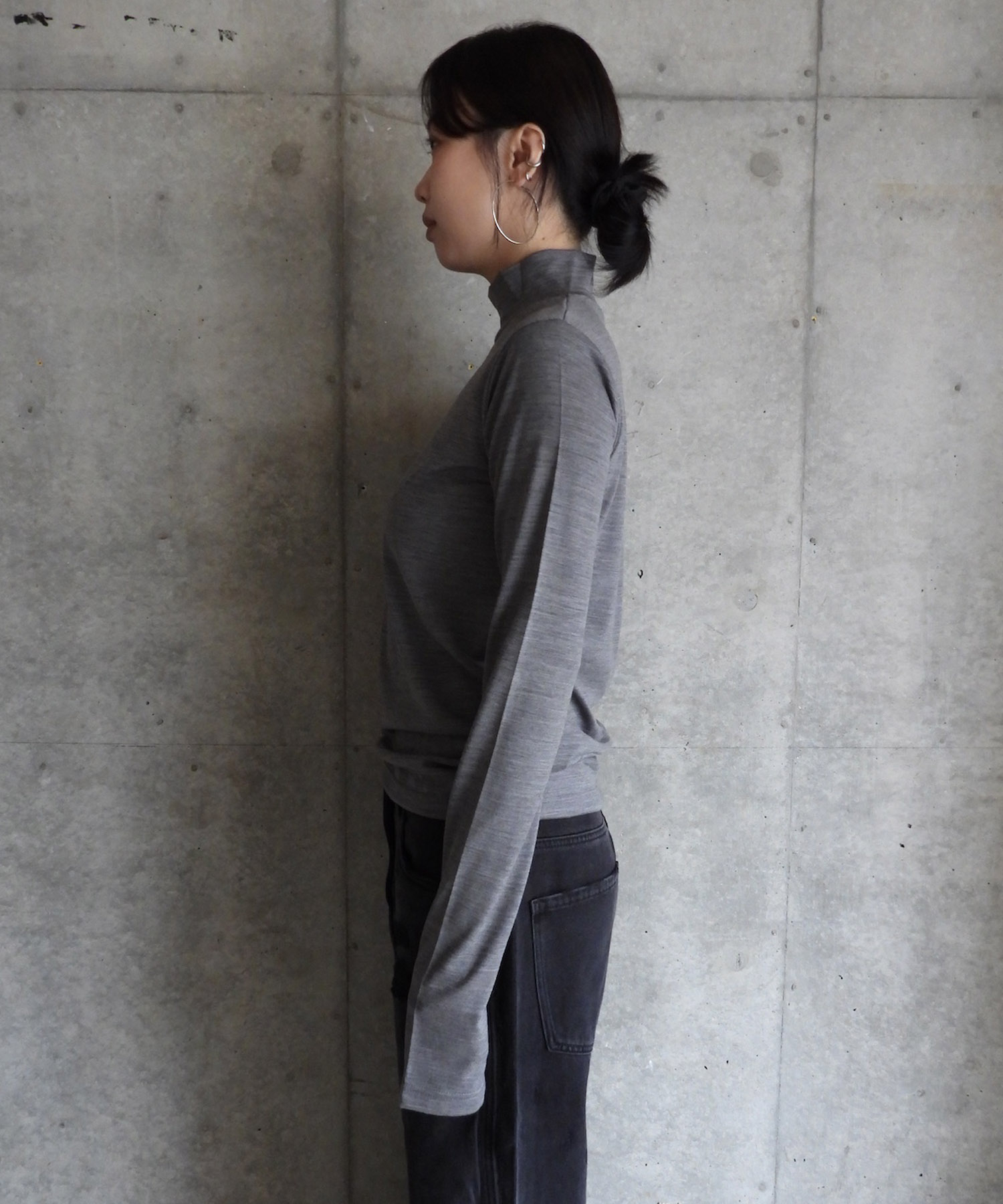 Wool jersey High Neck Top