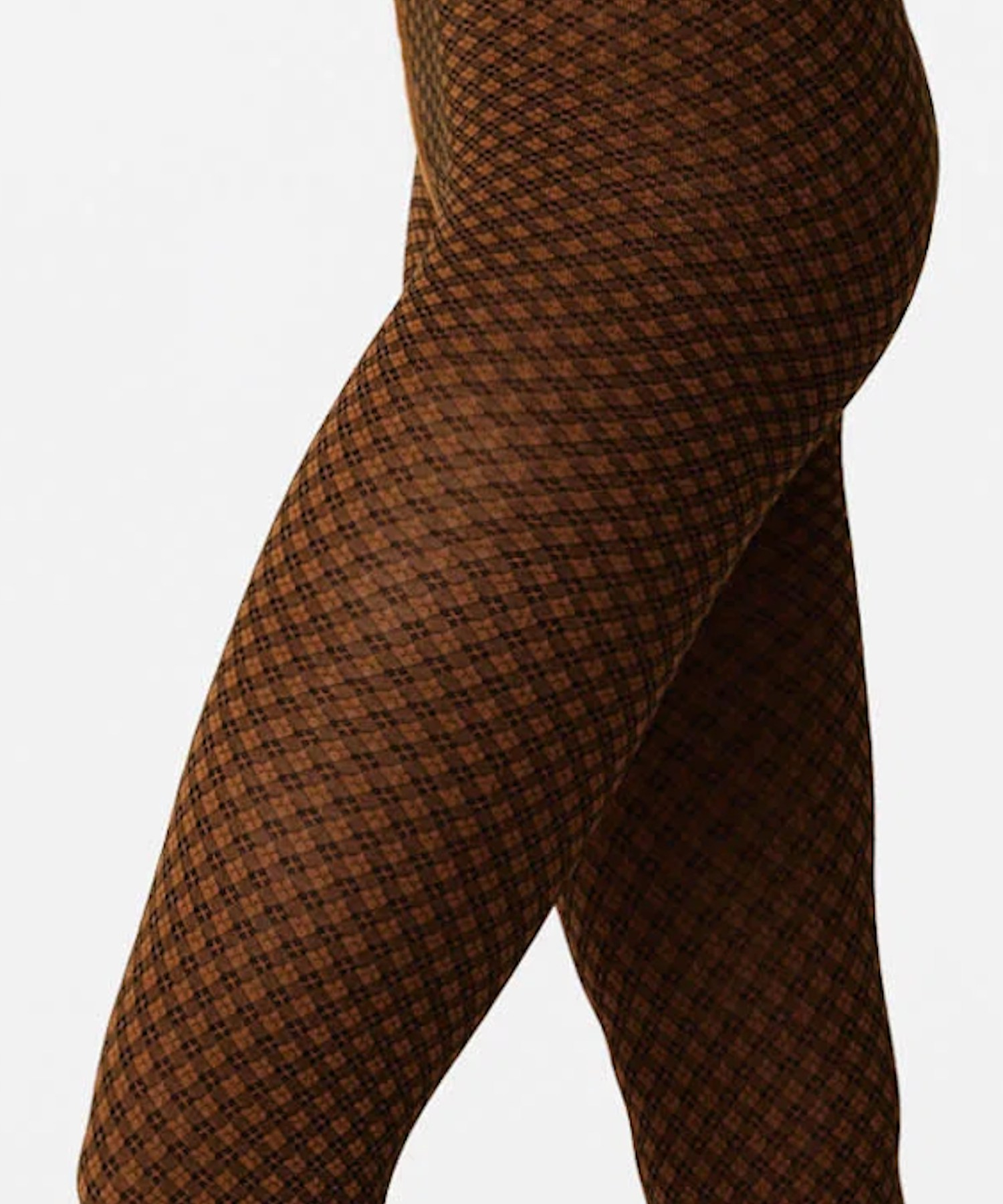 Clara Retro Patterned Tights Bourbon