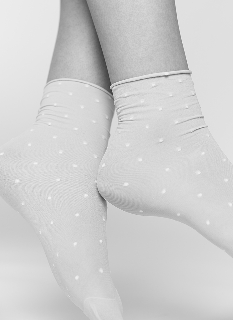 Judith dots sock 2pack Light Grey/Ivory