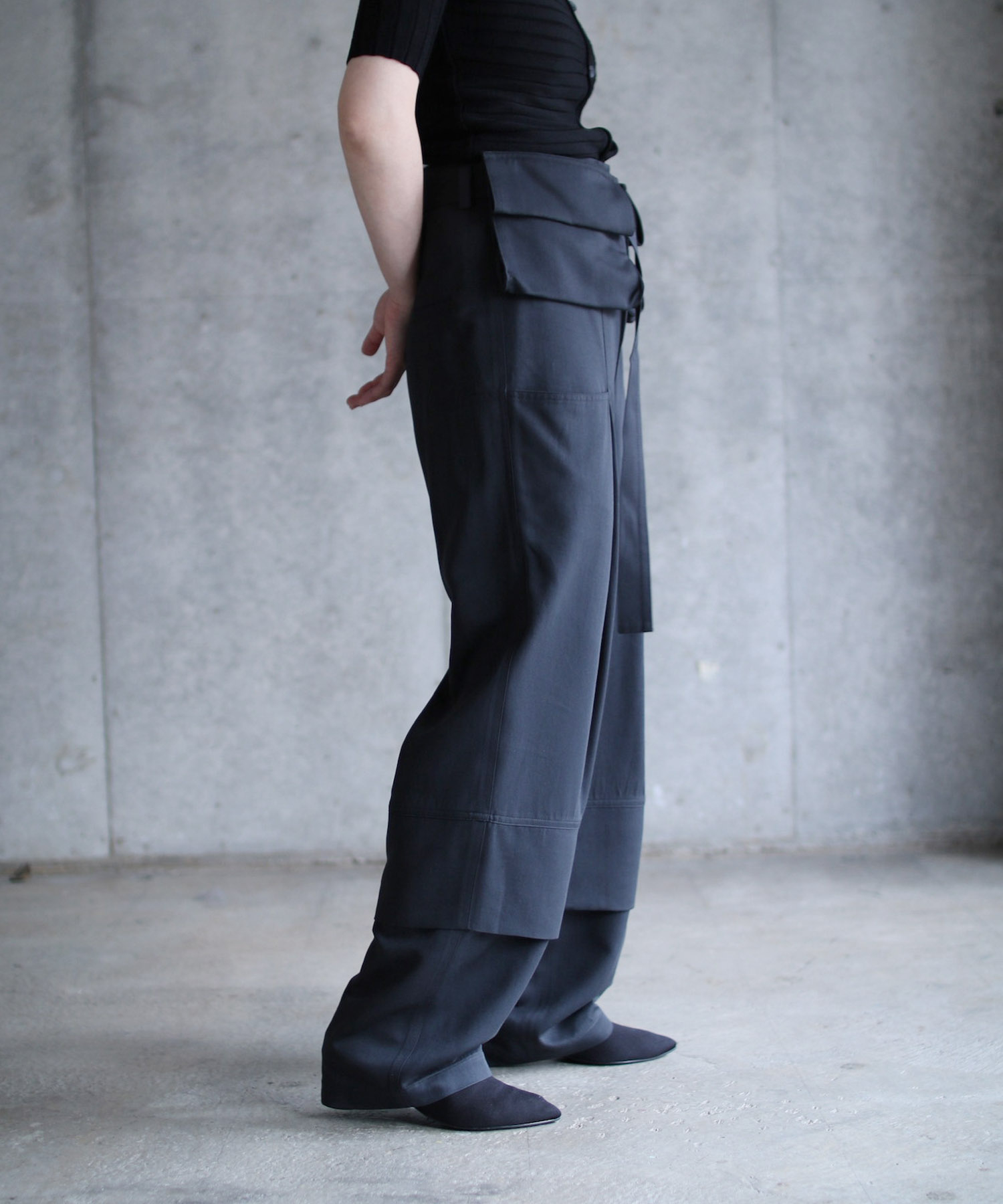 DOUBLE BELTED POCKET PANTS