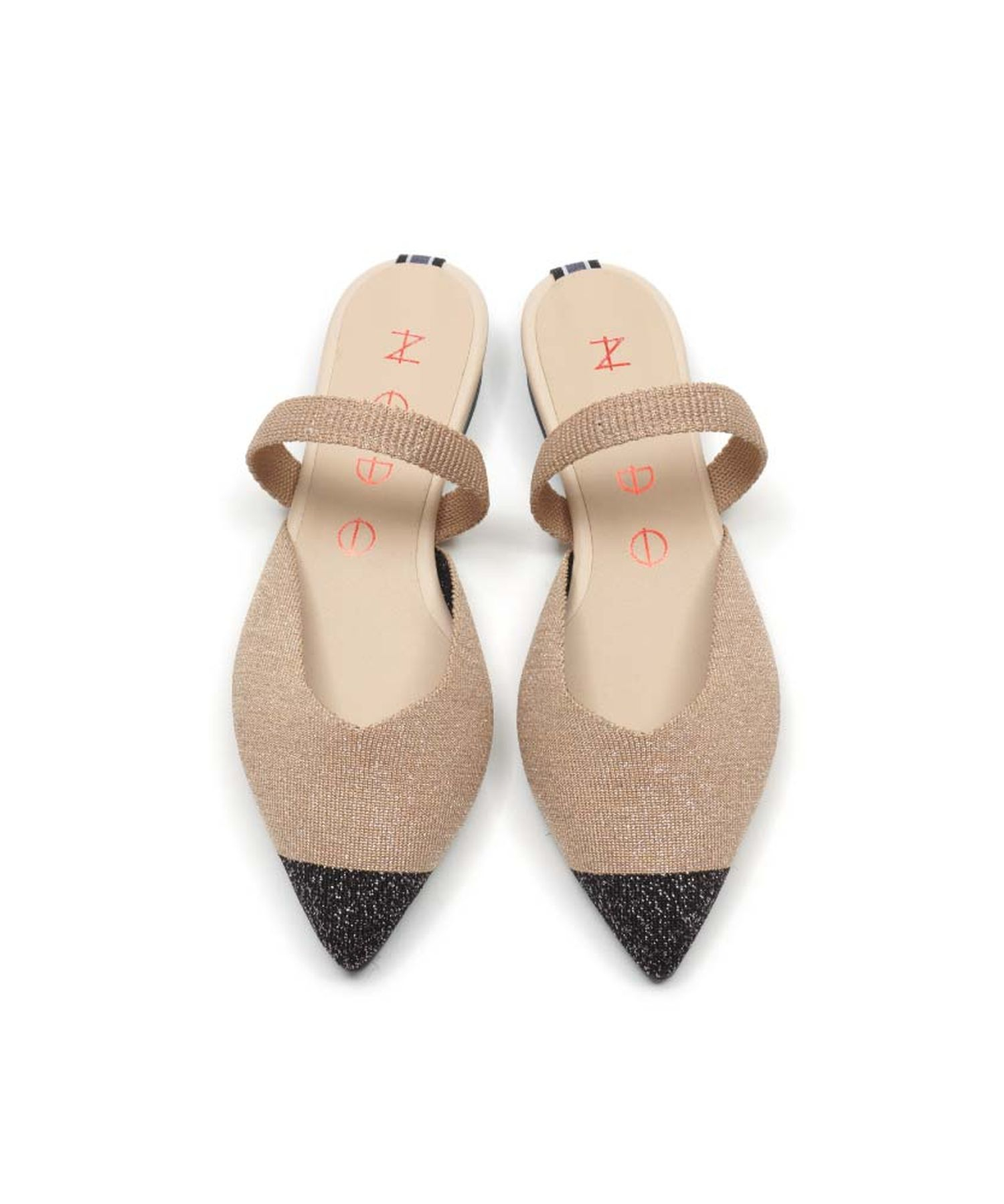 KNIT POINT SLINGBACK Twotone M.Gold