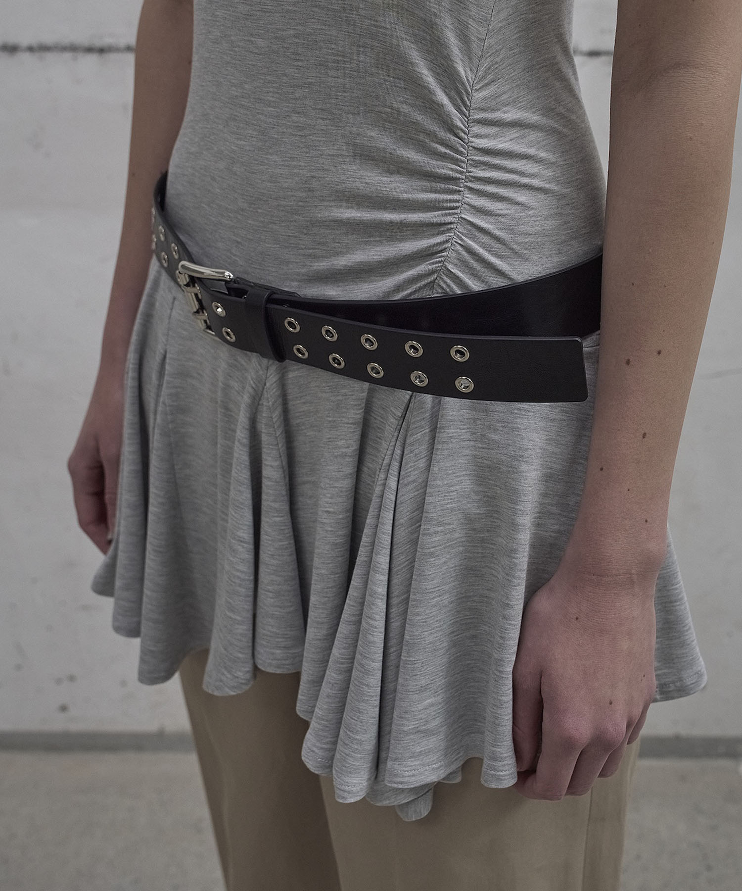 DOUBLE EYELET LEATHER BELT