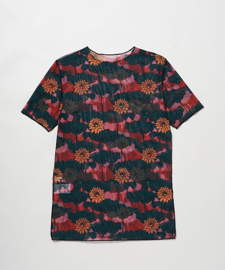 FLORAL STRECH TULL H/S TOP