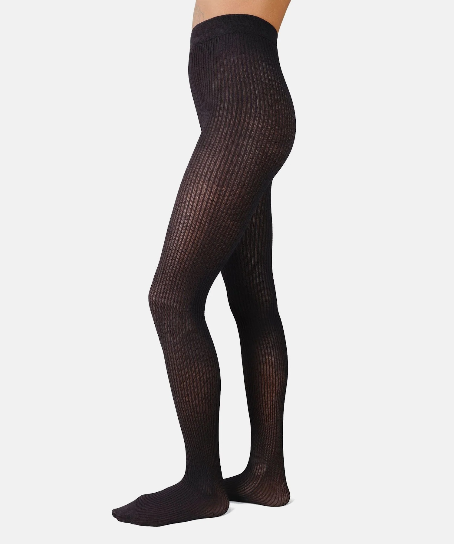 Zoe Ribbed Tights Black
