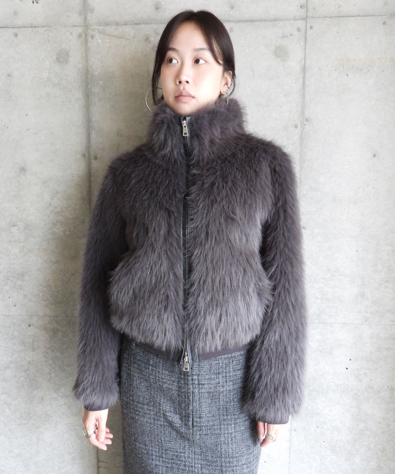 NEW FUR ZIP-UP JACKET
