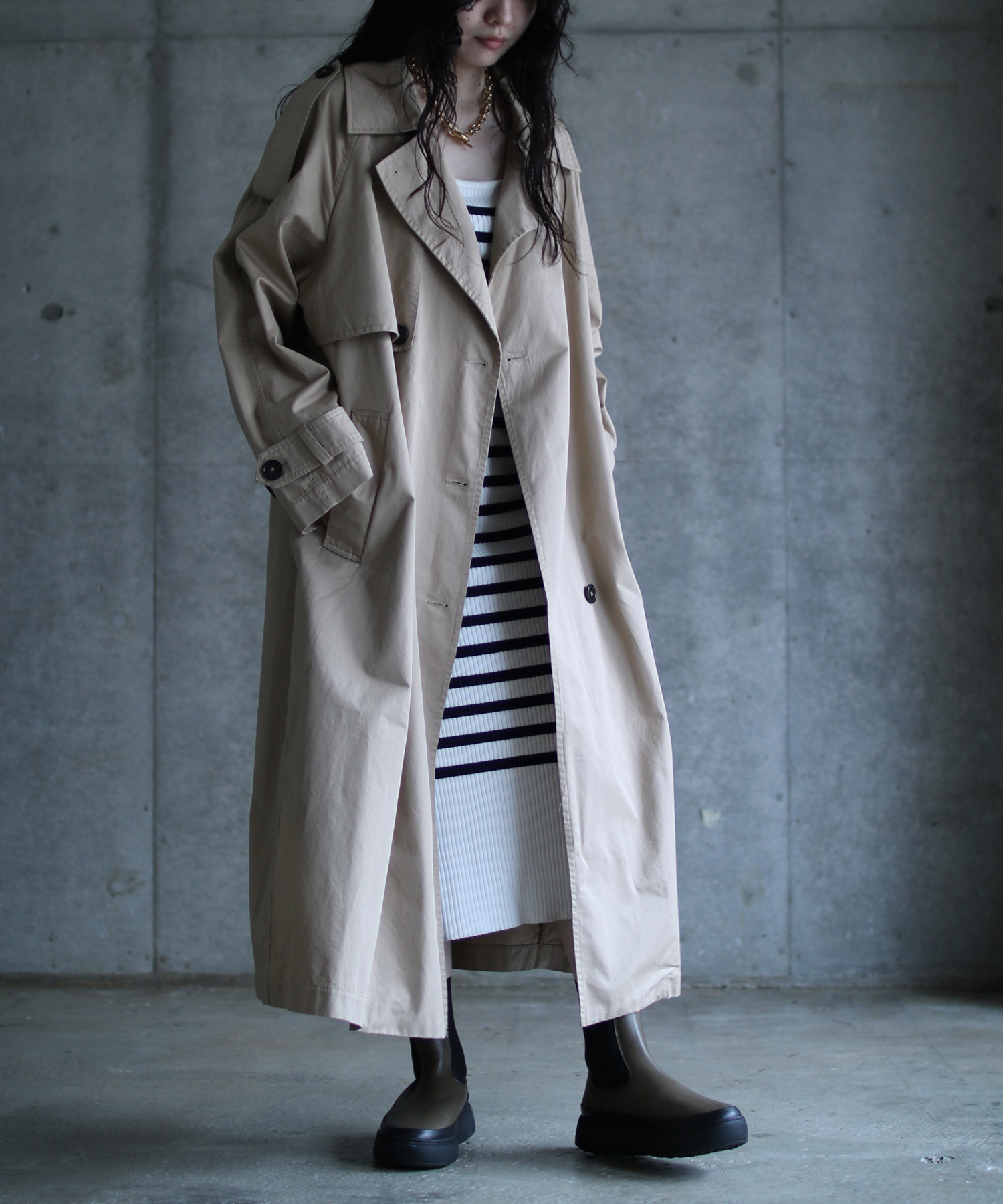 Maxi trench coat