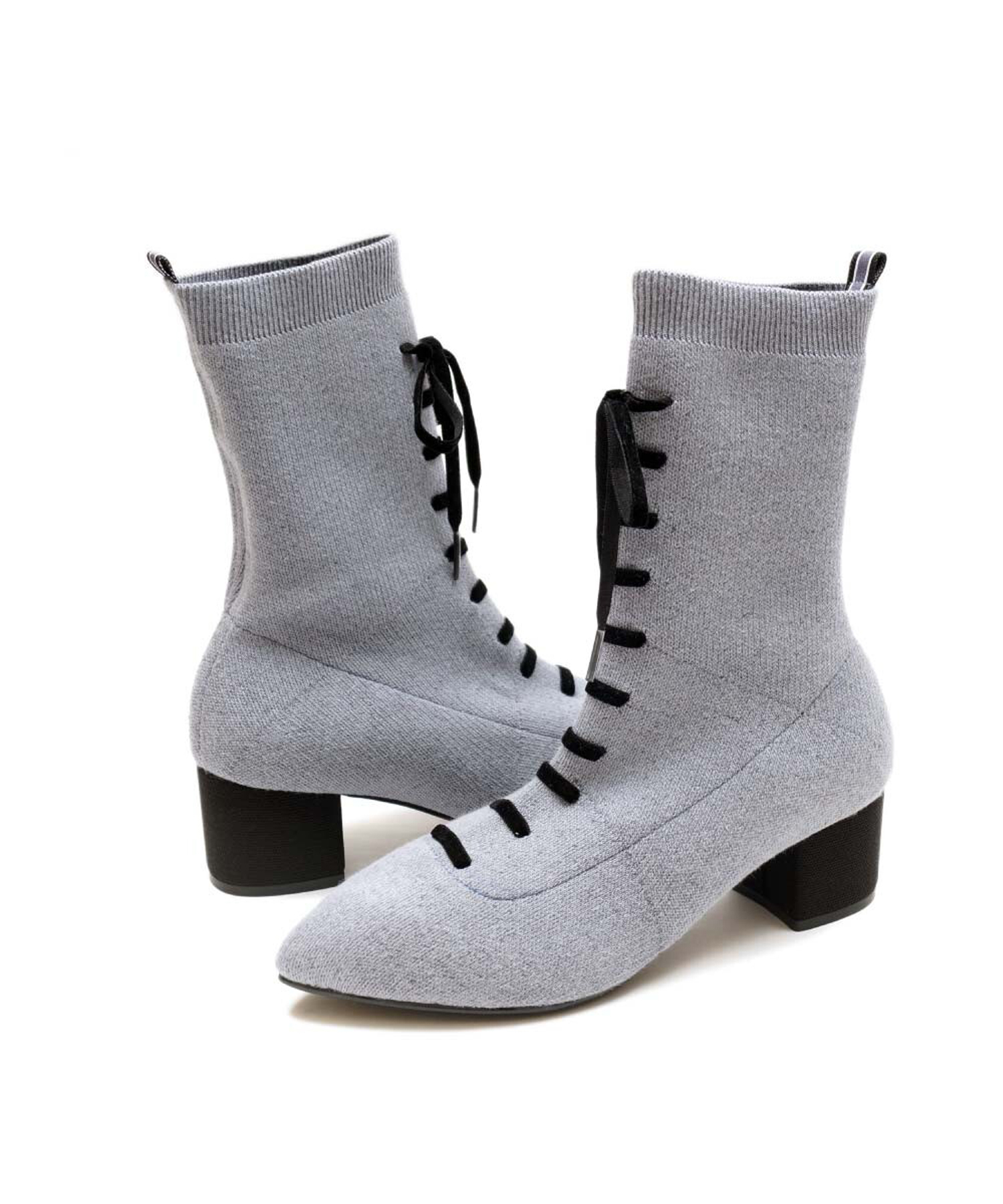 KNIT LACE BOOTS GREY