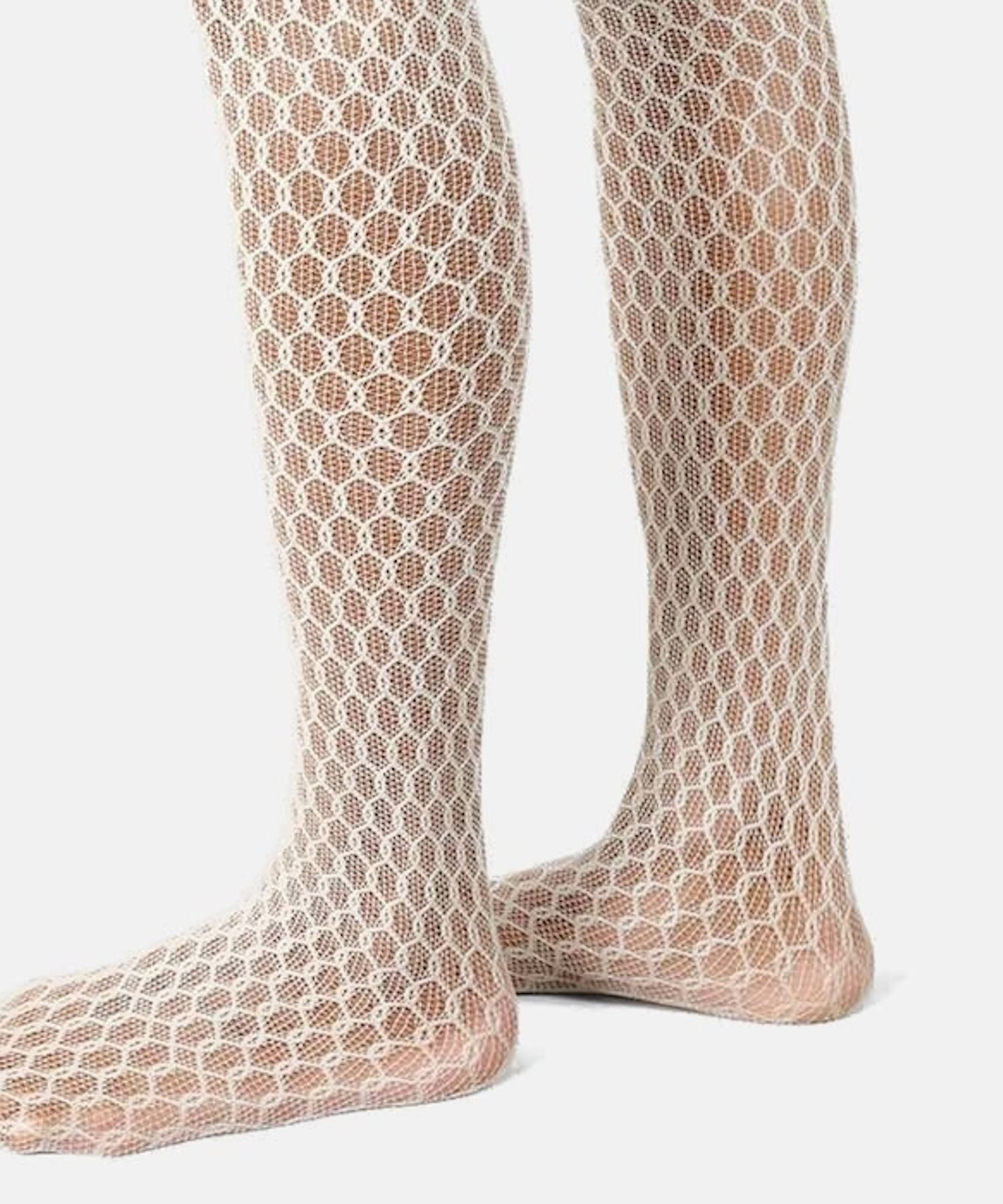 Laura Net Tights Oyster Grey