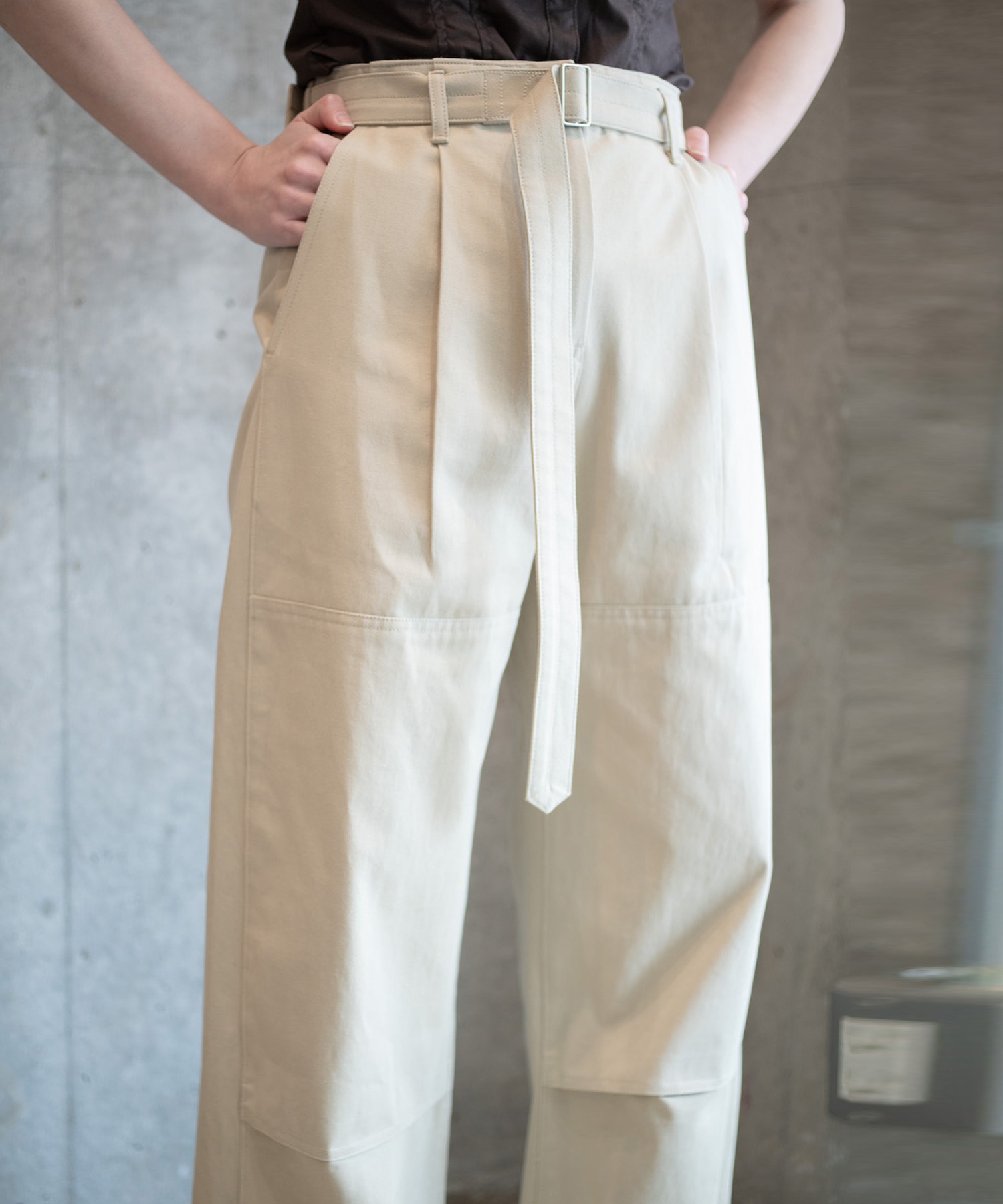BELTED STITCH PANTS | k3 online store