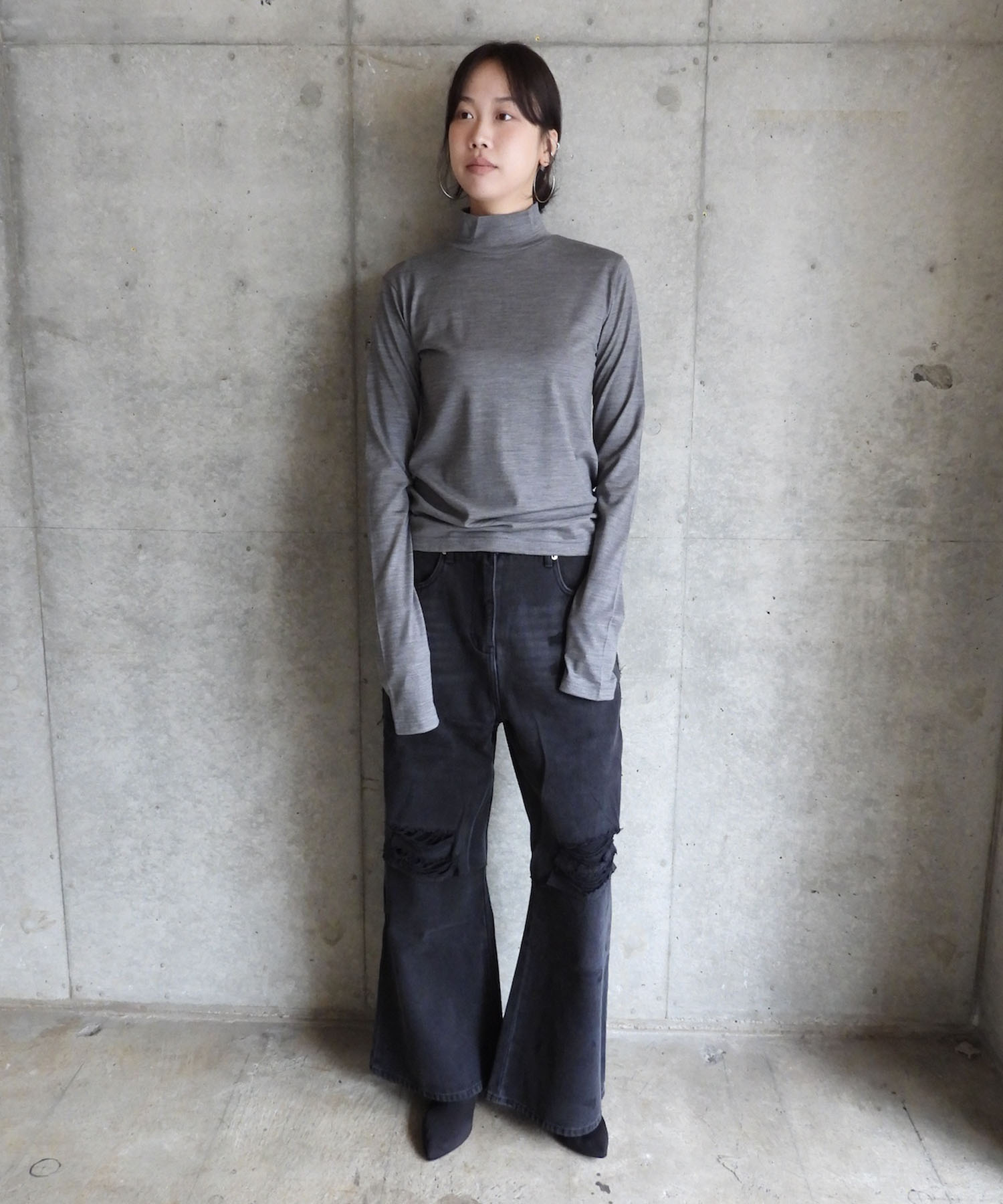 Wool jersey High Neck Top