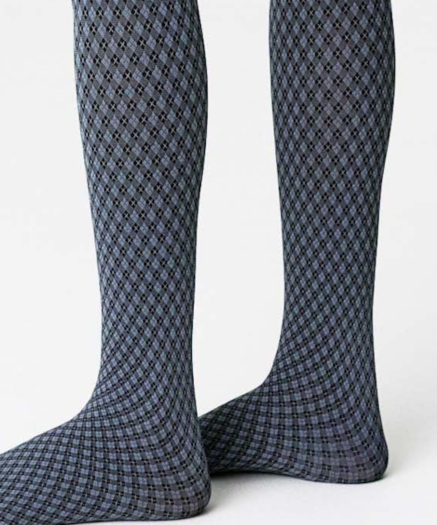 Clara Retro Patterned Tights Dusty blue