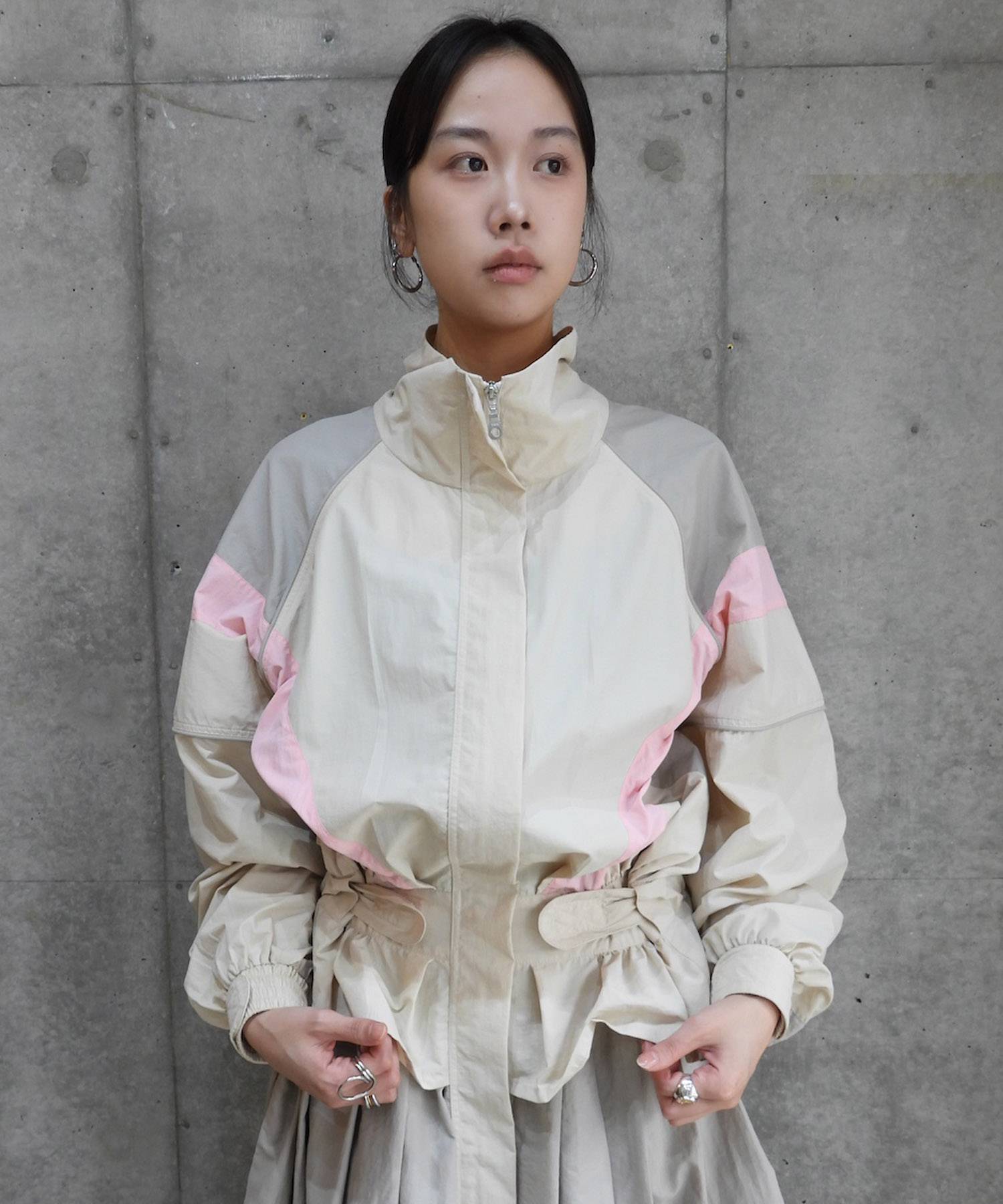 BEIGE WINDBREAKER DRESS