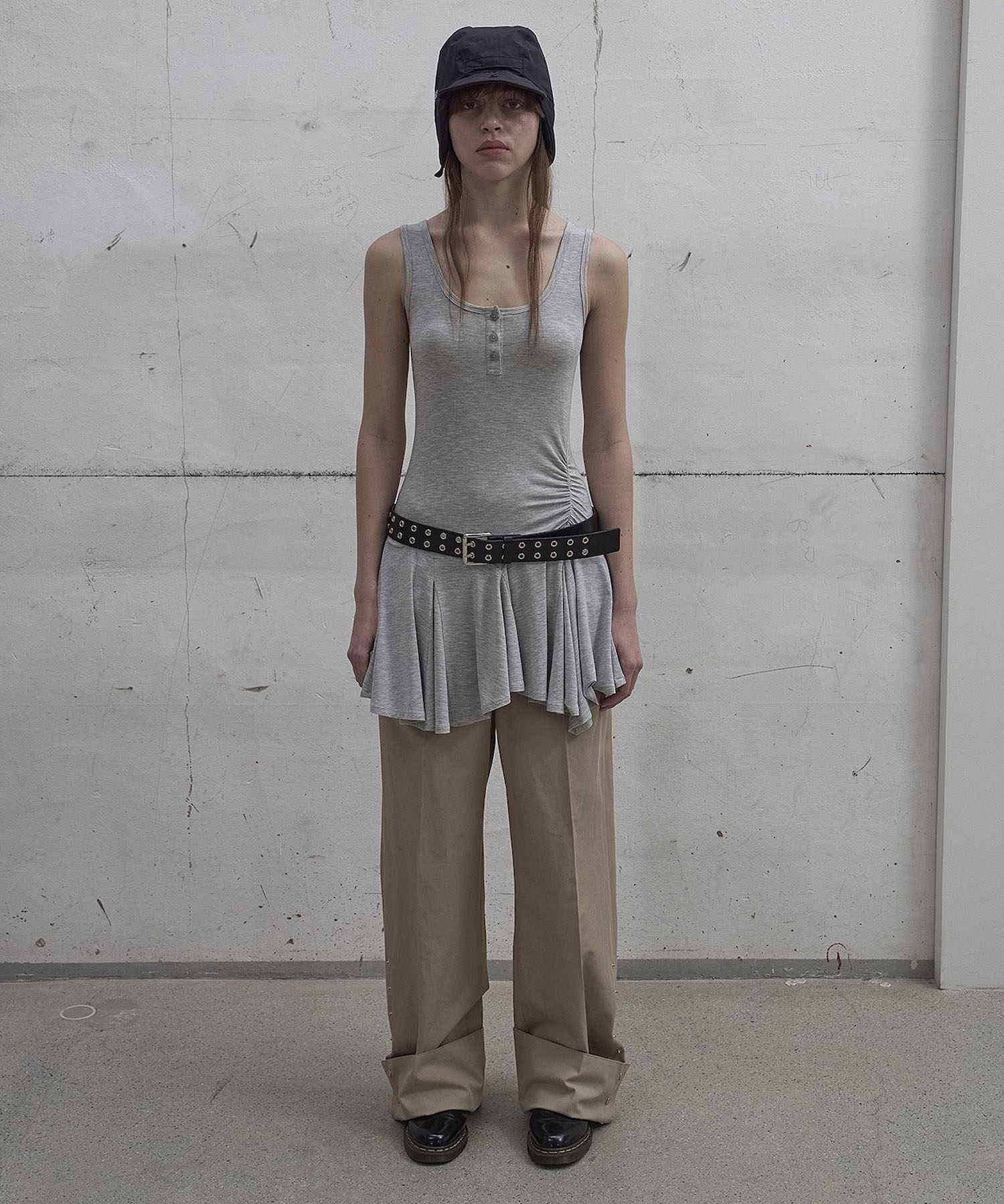 DOUBLE EYELET LEATHER BELT