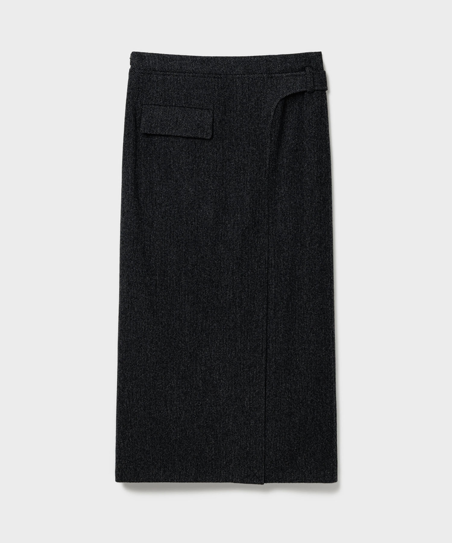 Belted Maxi Wool Skirt