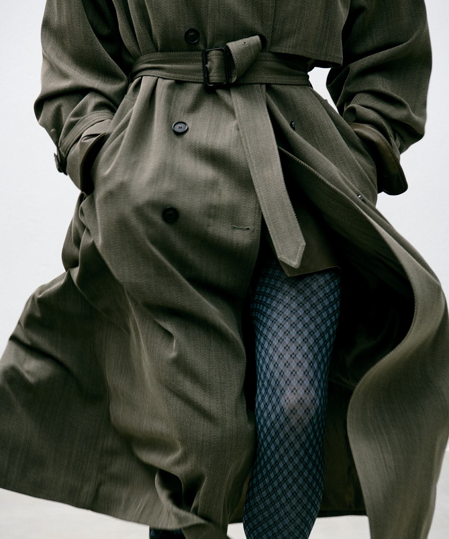Clara Retro Patterned Tights Dusty blue